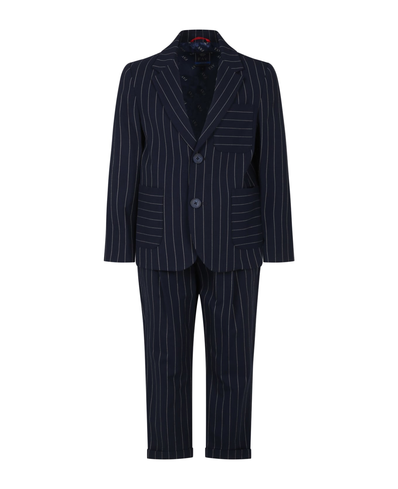 Fay Blue Suit For Boy - Blue スーツ