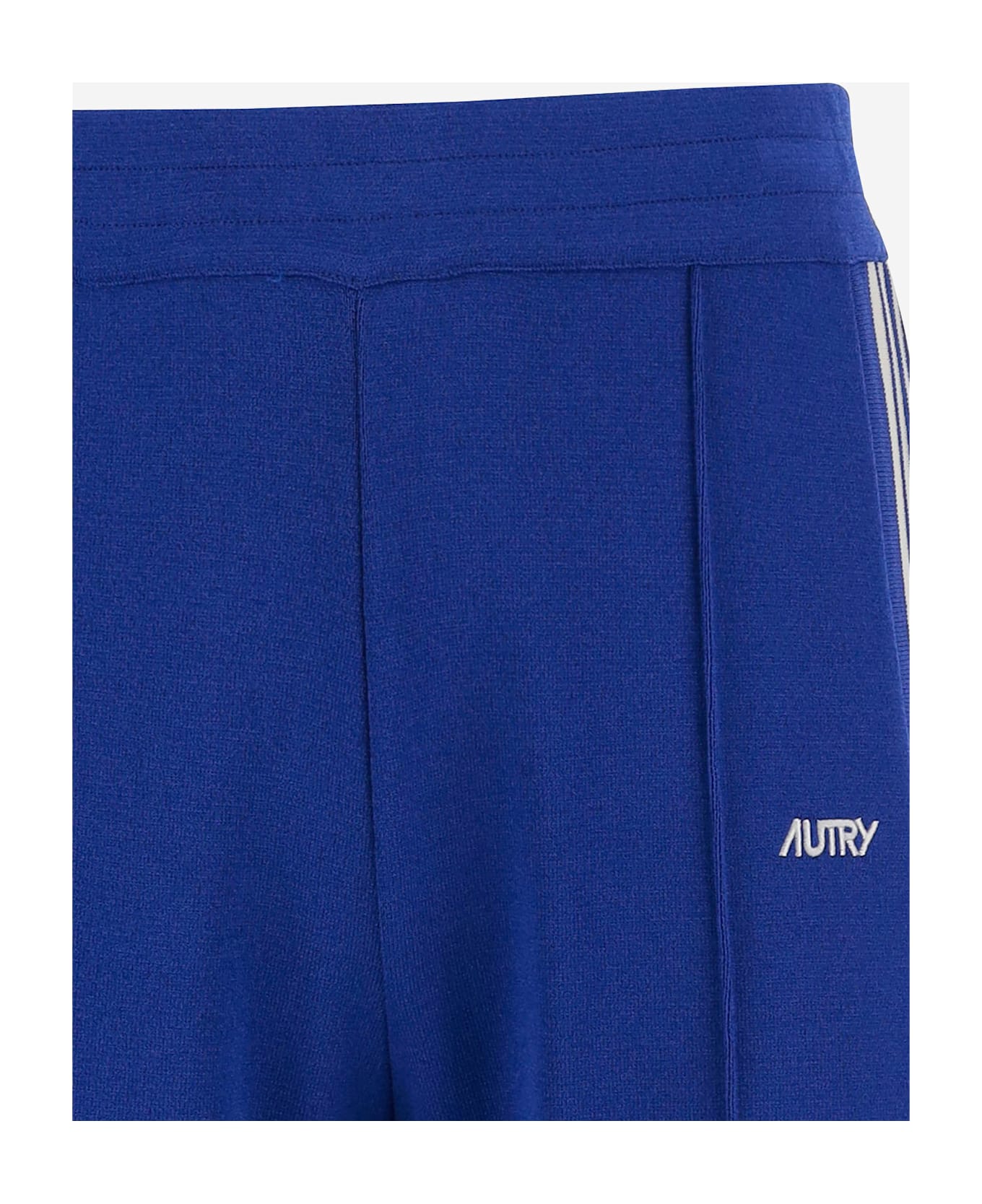 Autry Viscose Blend Logo Pants - KNIT SAPPHIRE