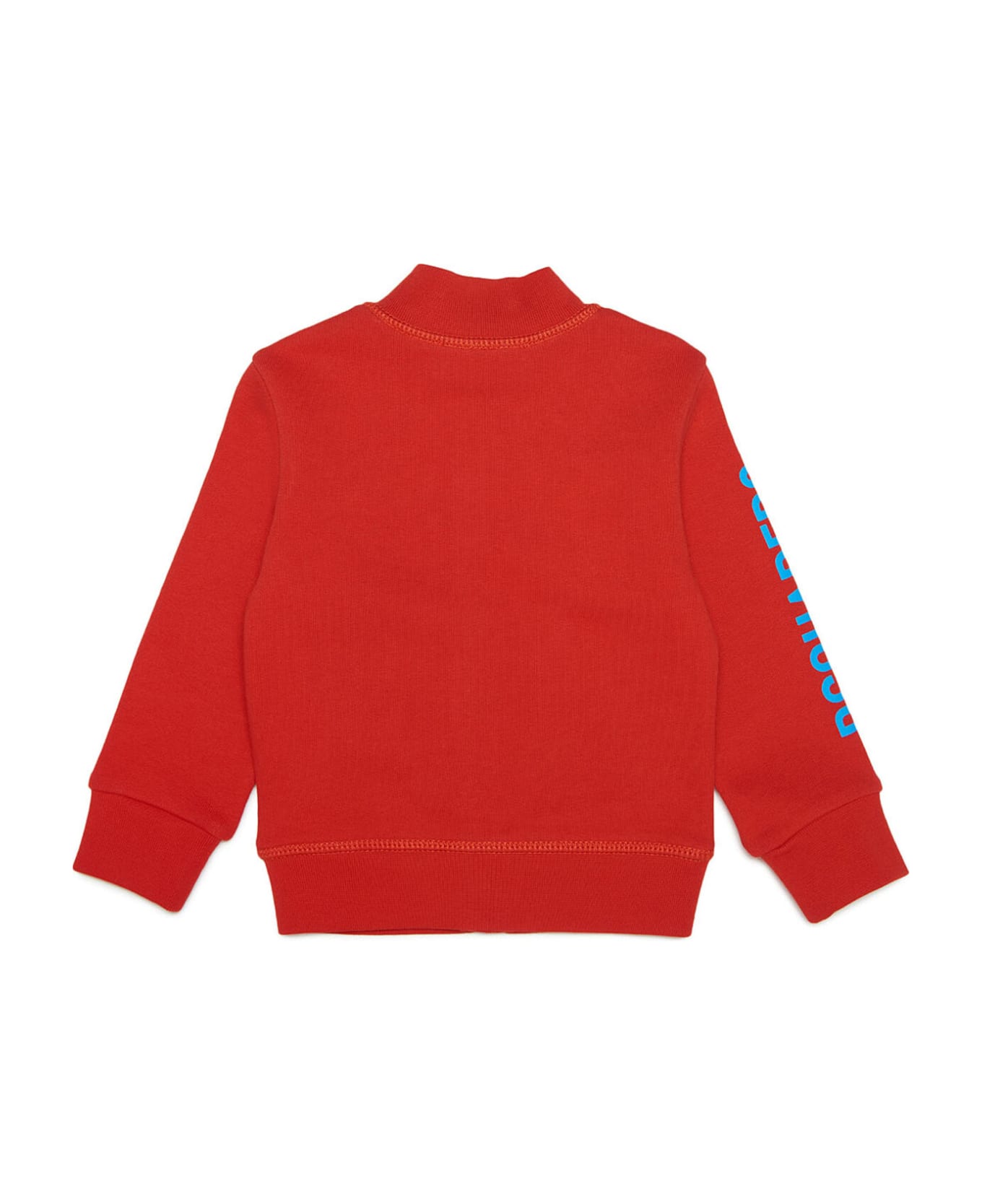 Dsquared2 D2s703b-eco Sweat-shirt Dsquared Red Organic Cotton Sweatshirt With Zip And Logo - Fiery red
