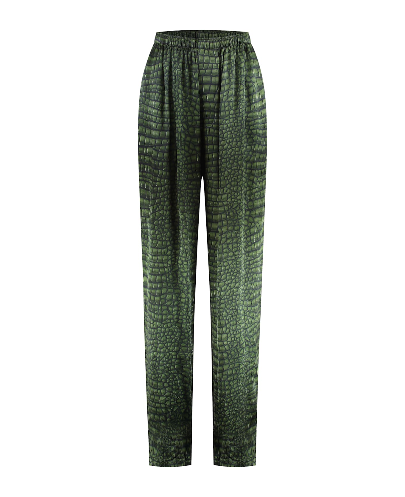 Balenciaga Printed Silk Pajama Pants - green