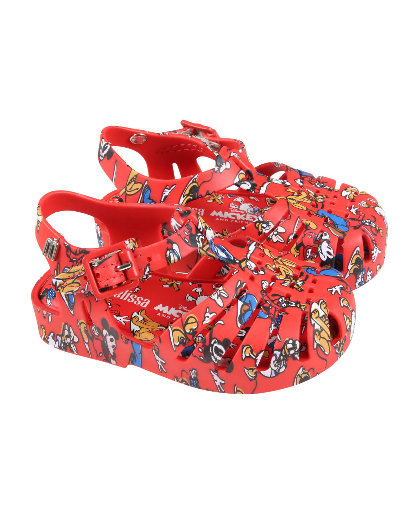 Melissa Red Sandals For Boy With Disney Characters - Red