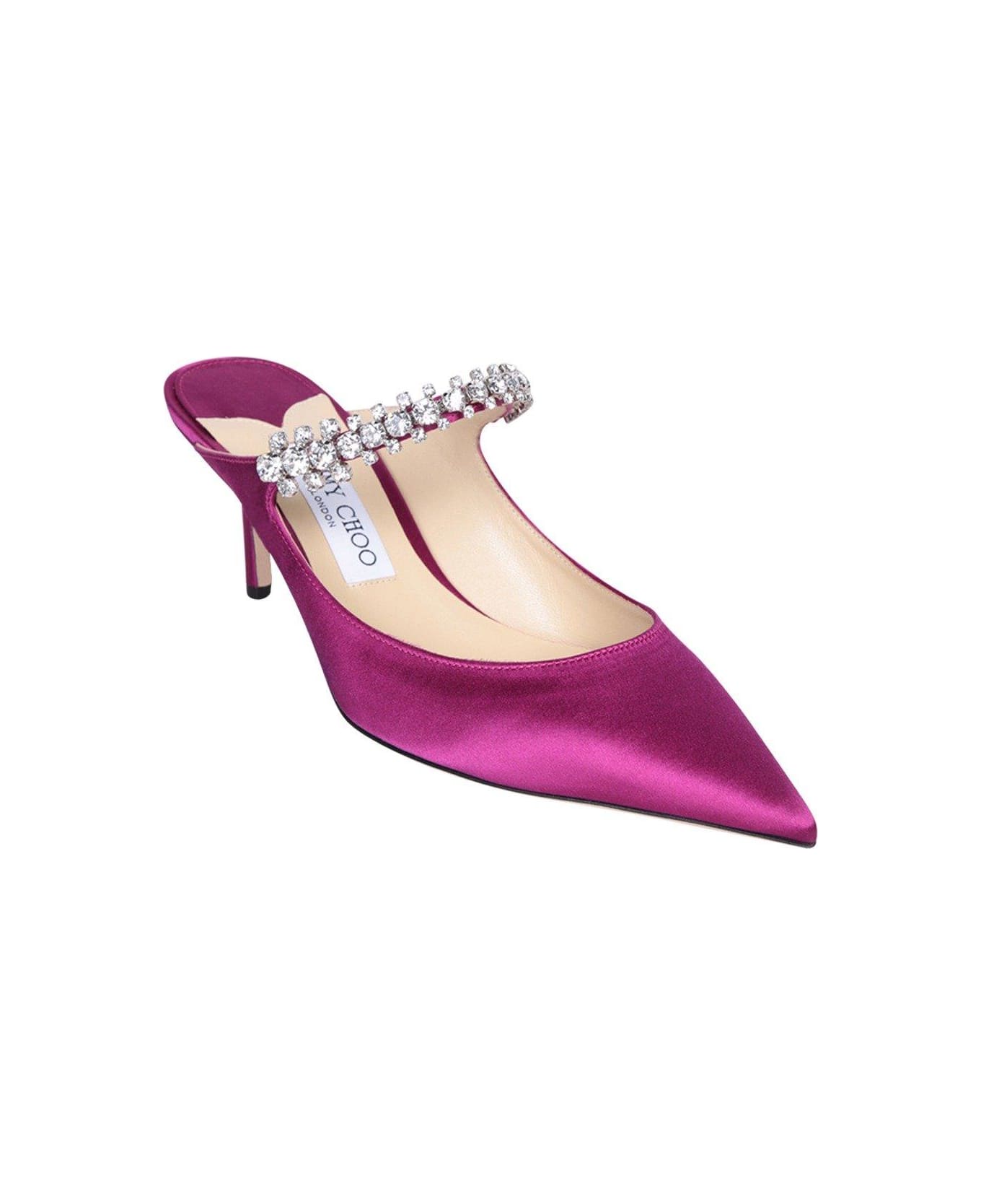 JIMMY CHOO ヒンク ホインテットトゥ ハンフス 65 BING65SAT Jimmy Choo Bing 65 Slip-on Mules | italist