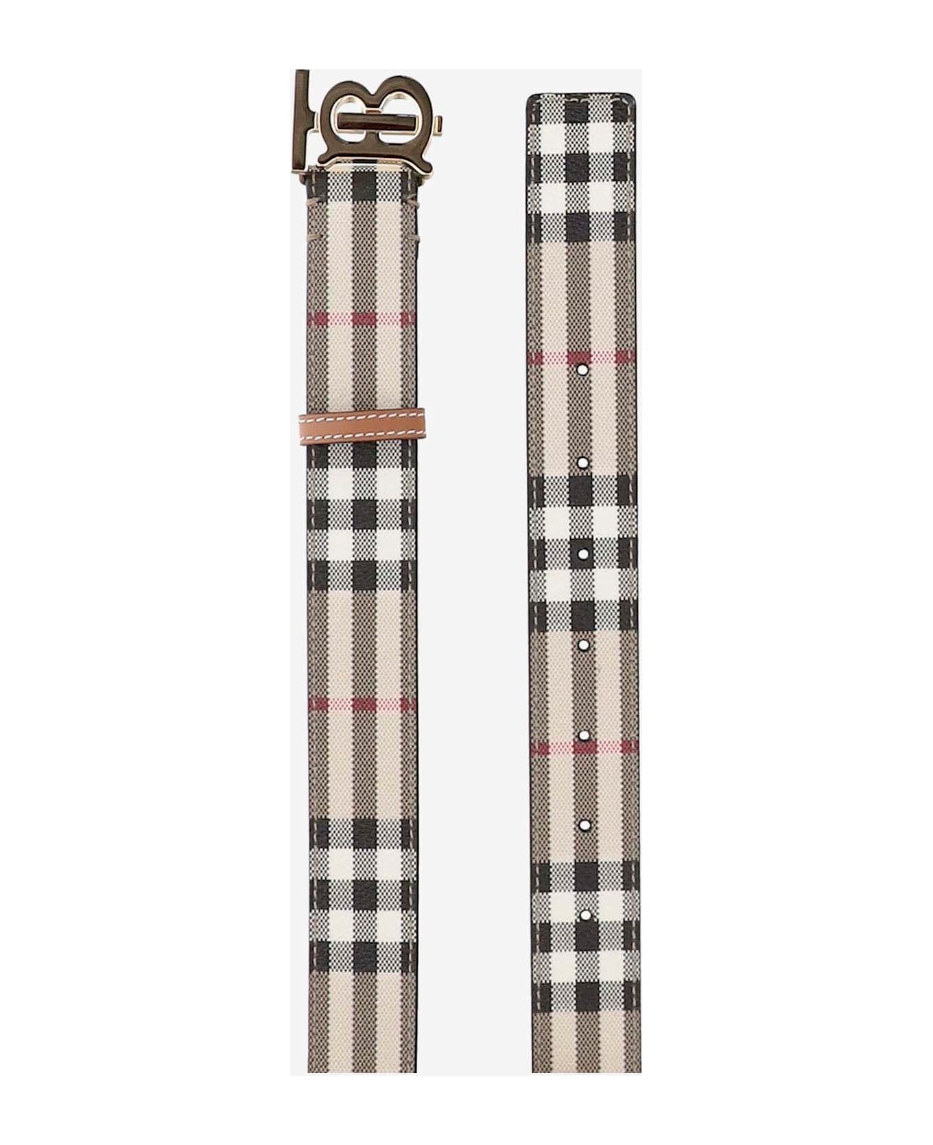 Burberry Classic Check Tb Belt - Beige