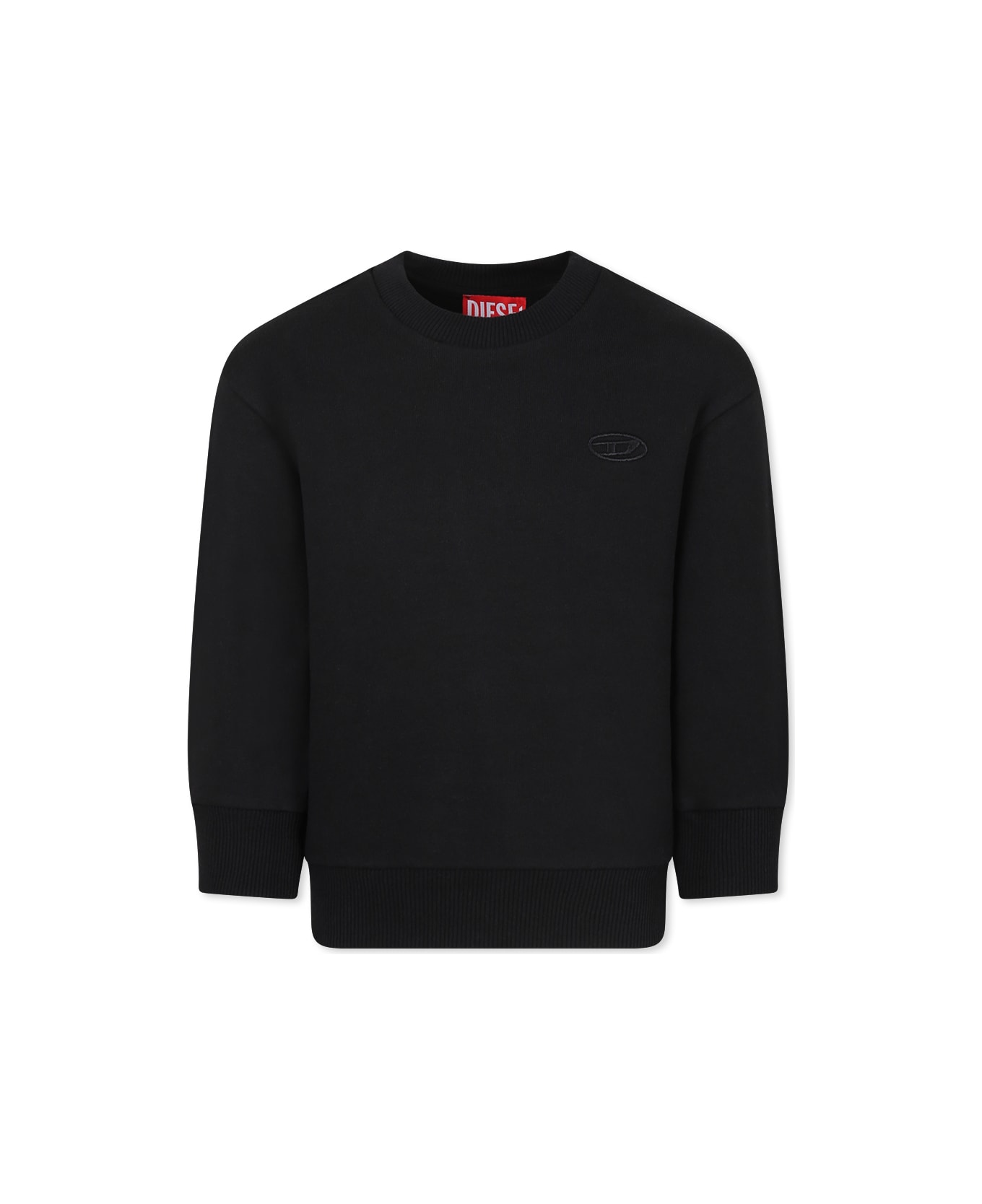 Diesel Black Sweatshirt For Boy With Logo - Black