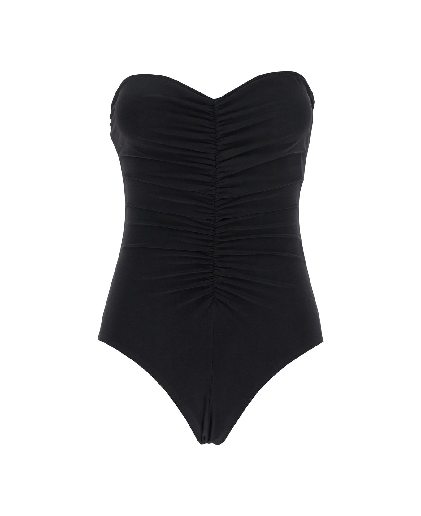 Norma Kamali Black Sleeveless Top With Ruches In Tech Fabric Woman - Black