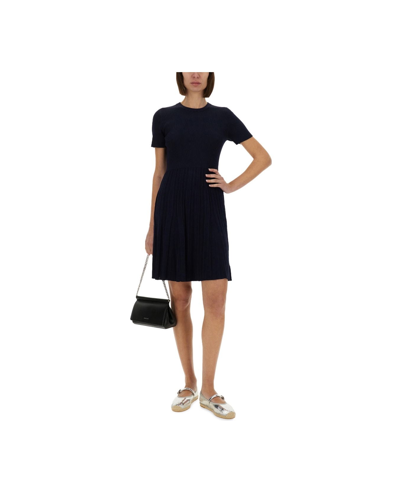 Michael Kors Ribbed Knit Dress - BLUE