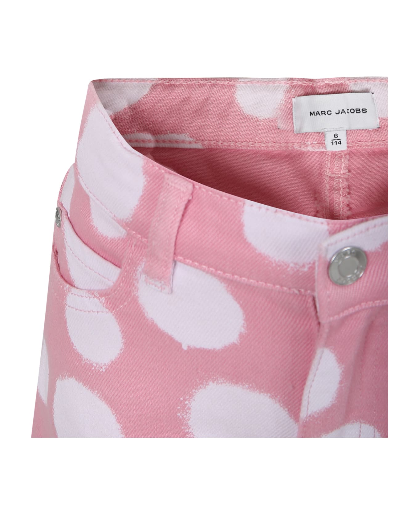 Marc Jacobs Pink Shorts For Girl With All-over Polka Dots - Pink ボトムス