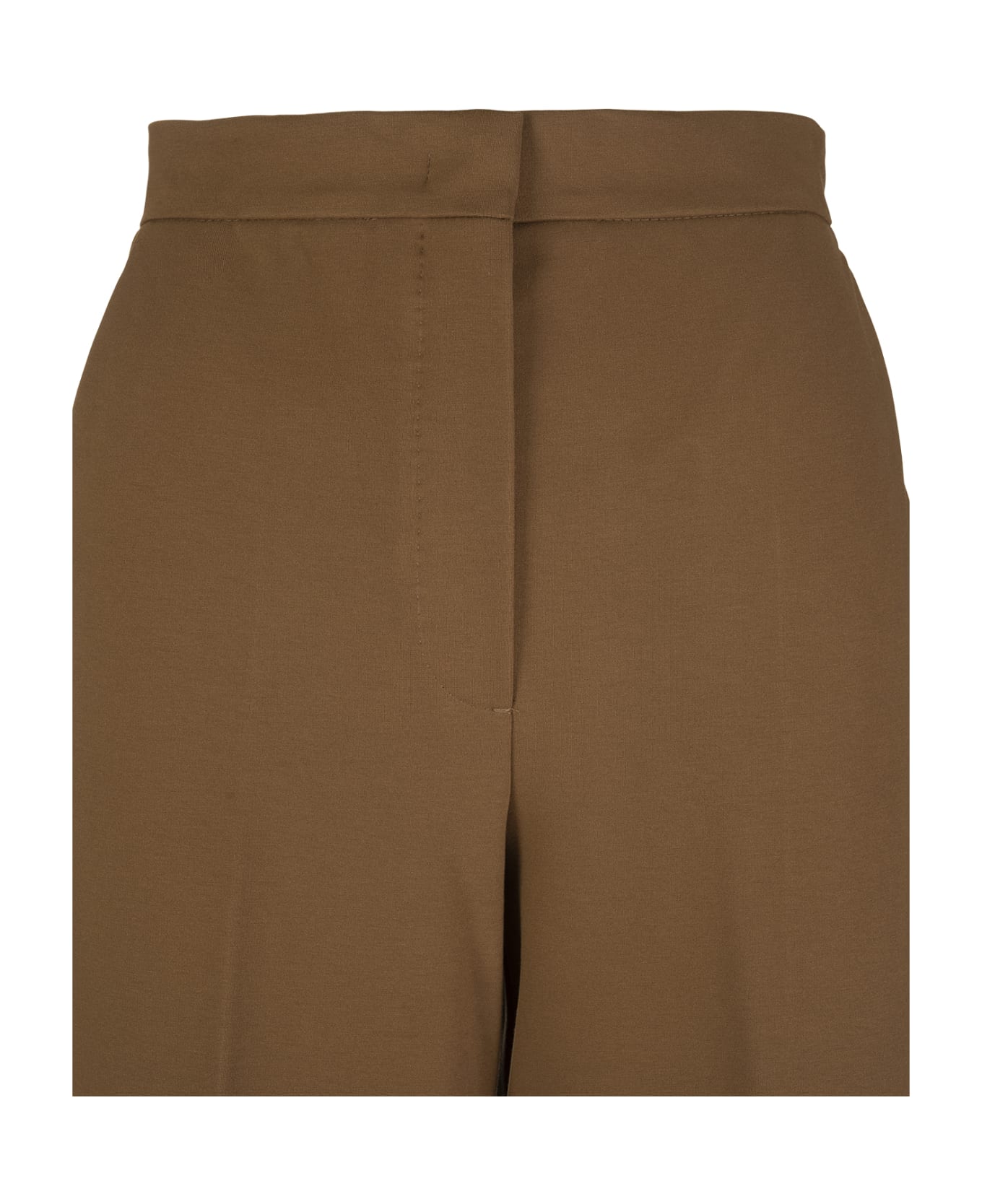 Max Mara Woman Tronto Trousers In Brown Viscose Jersey - Cuoio