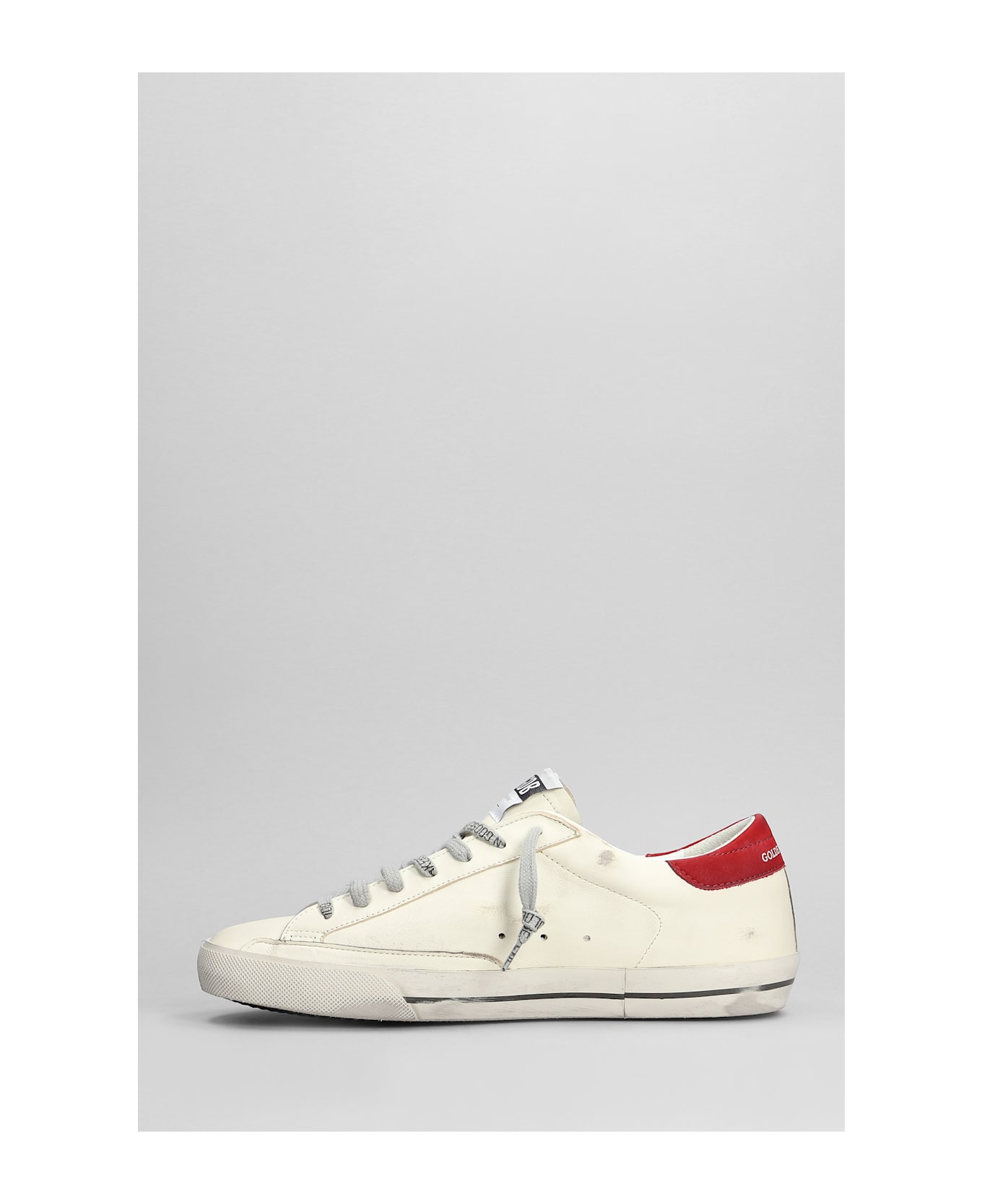 Golden Goose White Leather Snekaer - White/blue/red