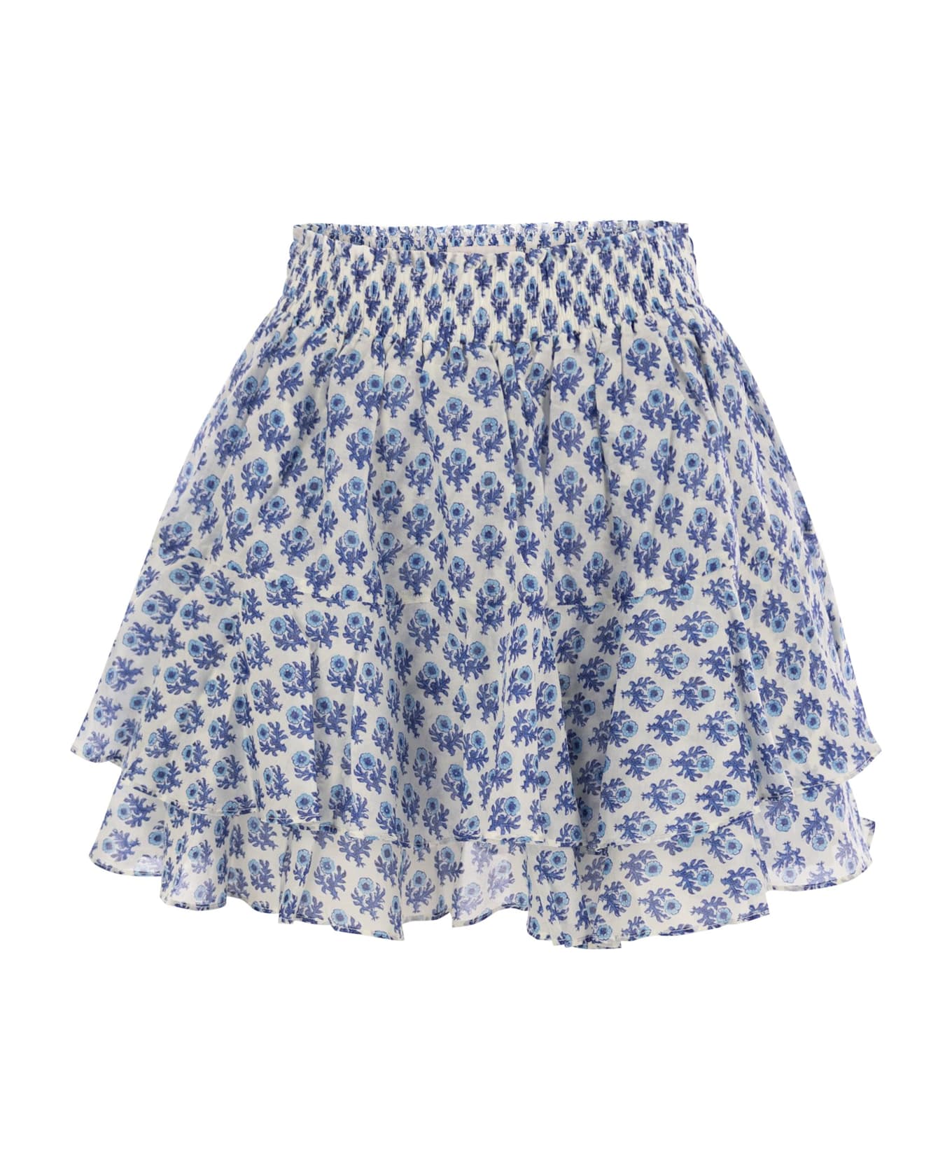 MC2 Saint Barth Eivissa - Miniskirt With Ruffles - Blue