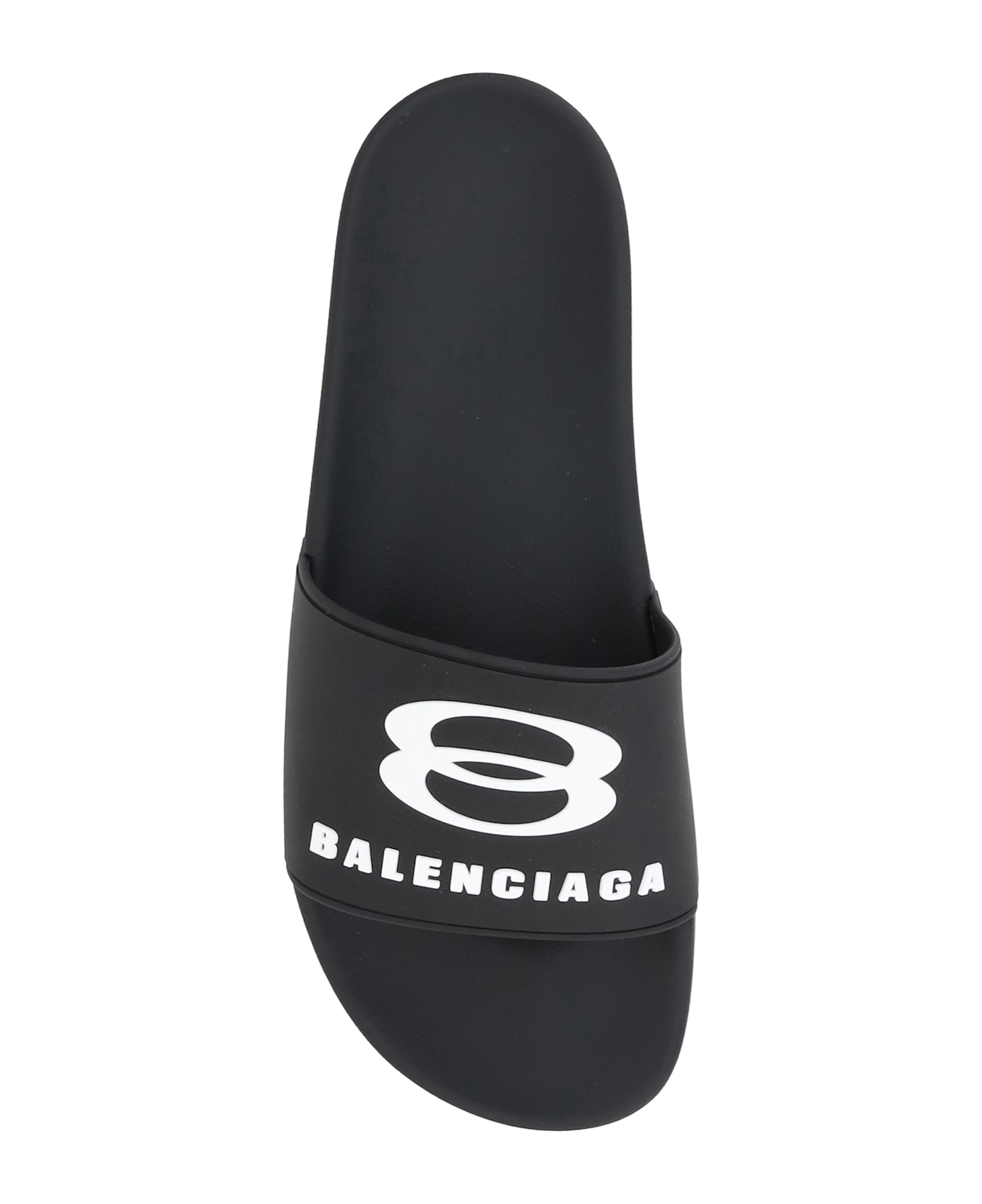 Balenciaga Logo Slippers - Black