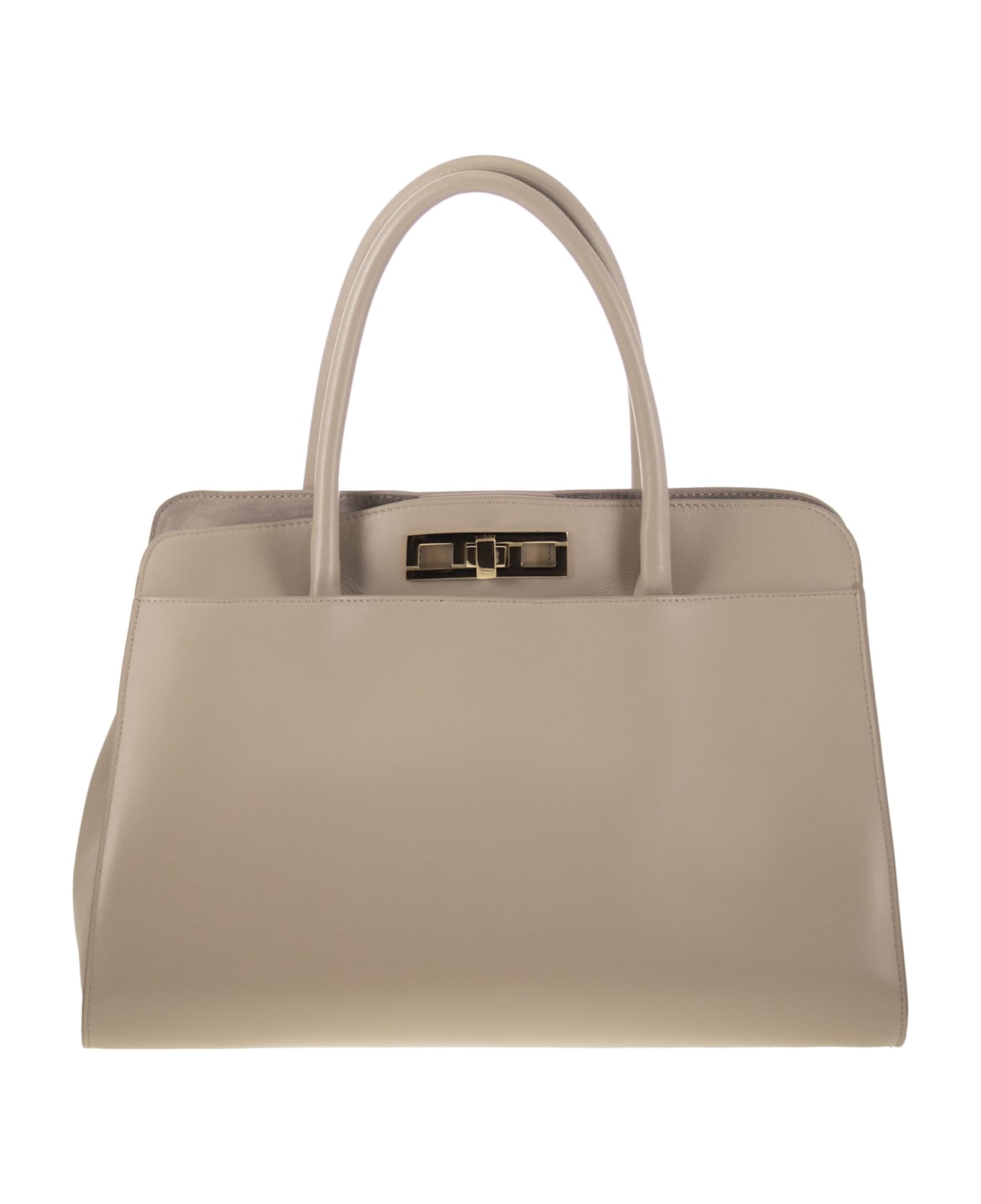 Fabiana Filippi Large Handbag With Metal Accessory - Light Beige