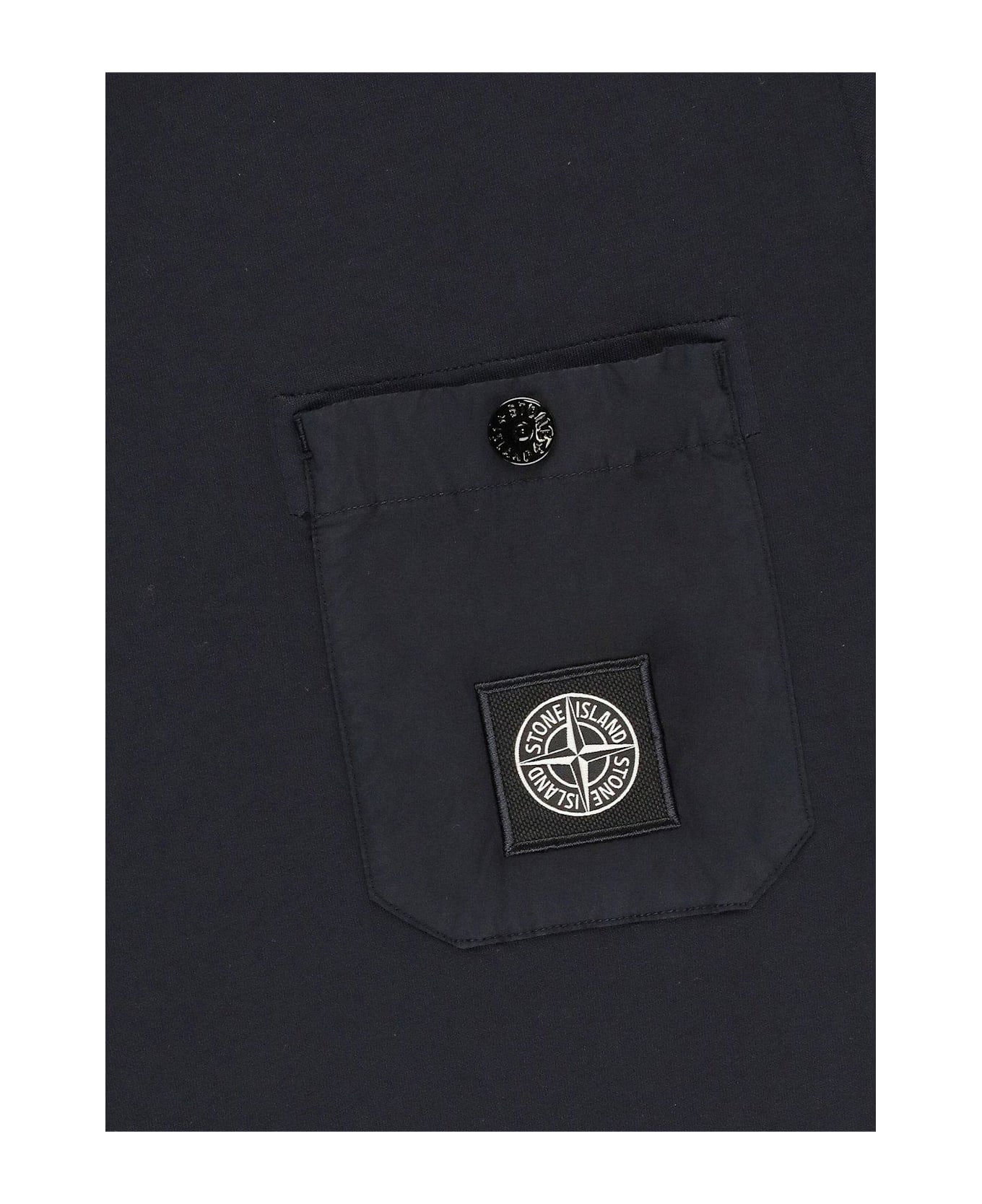 Stone Island Logo Patch Long-sleeved T-shirt - BLUE