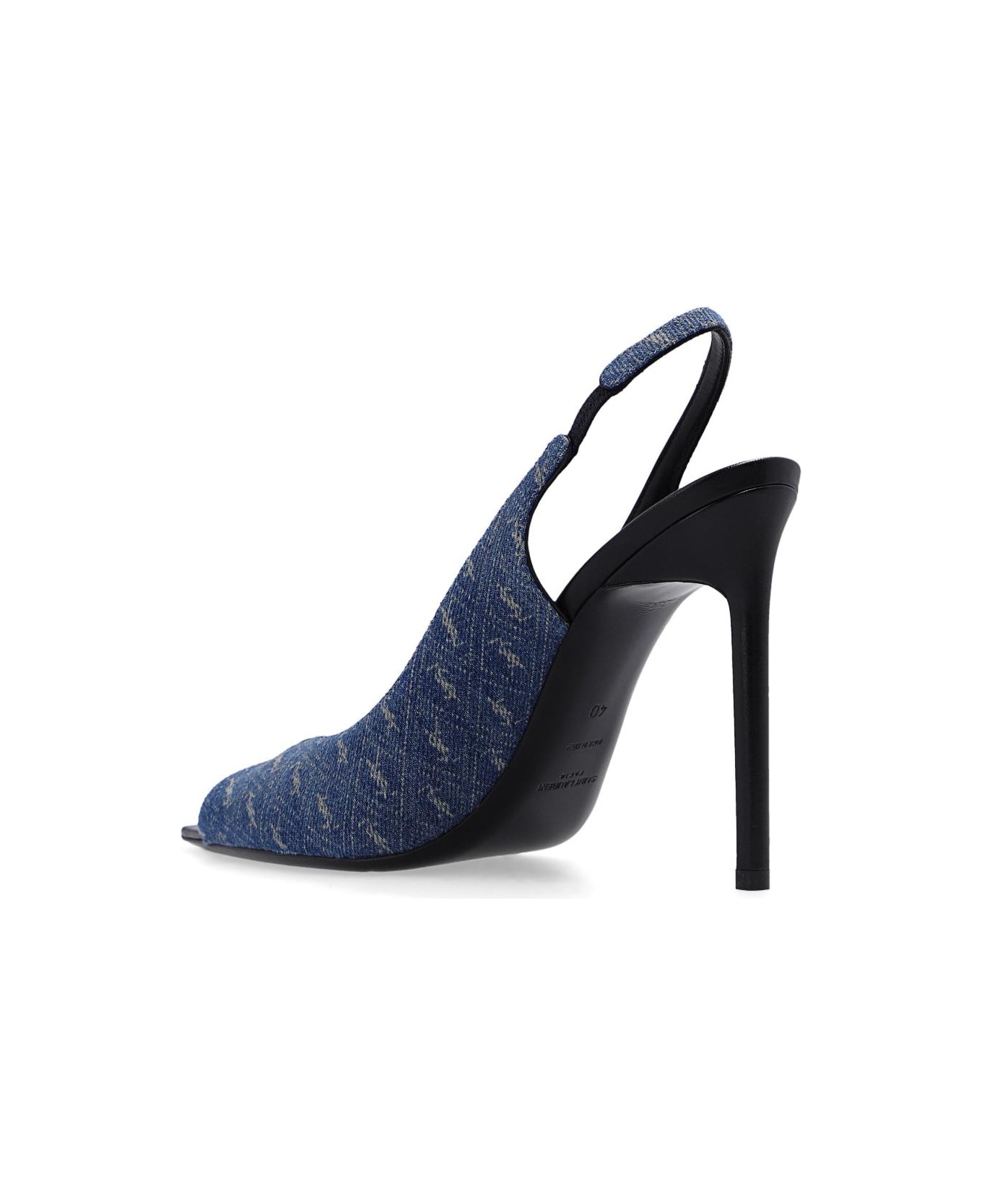 Saint Laurent 'lola' Heeled Sandals - Blu