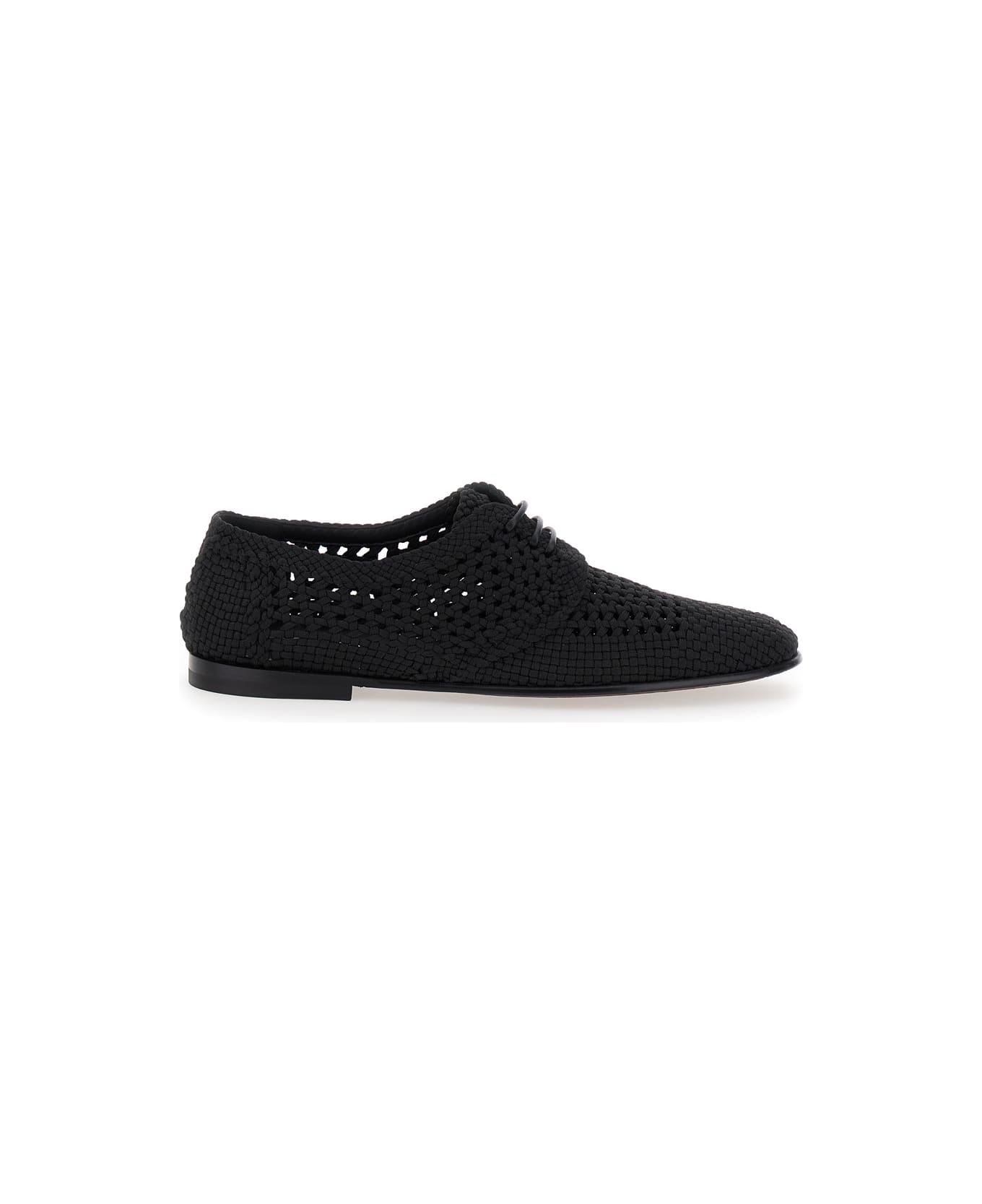Dolce 
Gabbana Braided Black Derby Shoes - Black