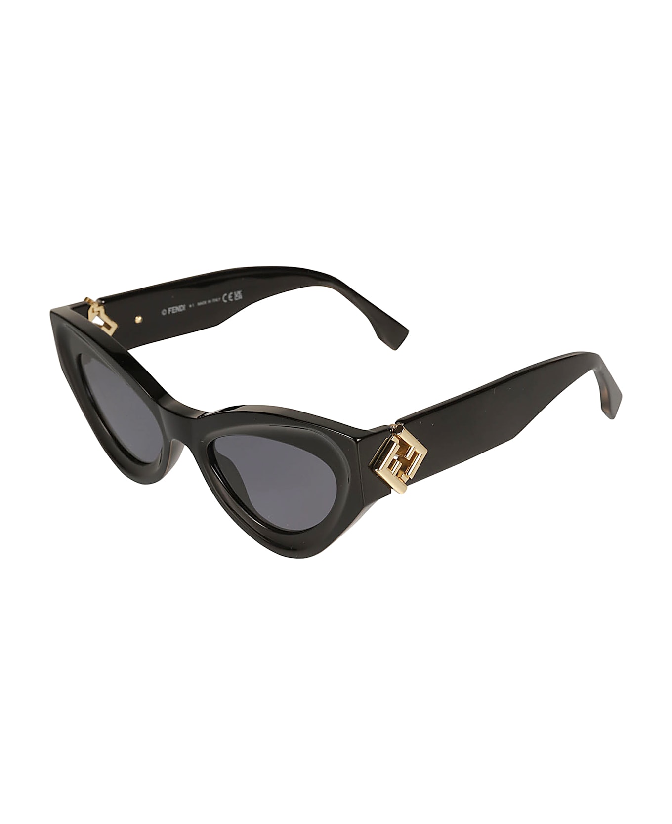 Fendi Cat-eye Thick Sunglasses - 01V - Black