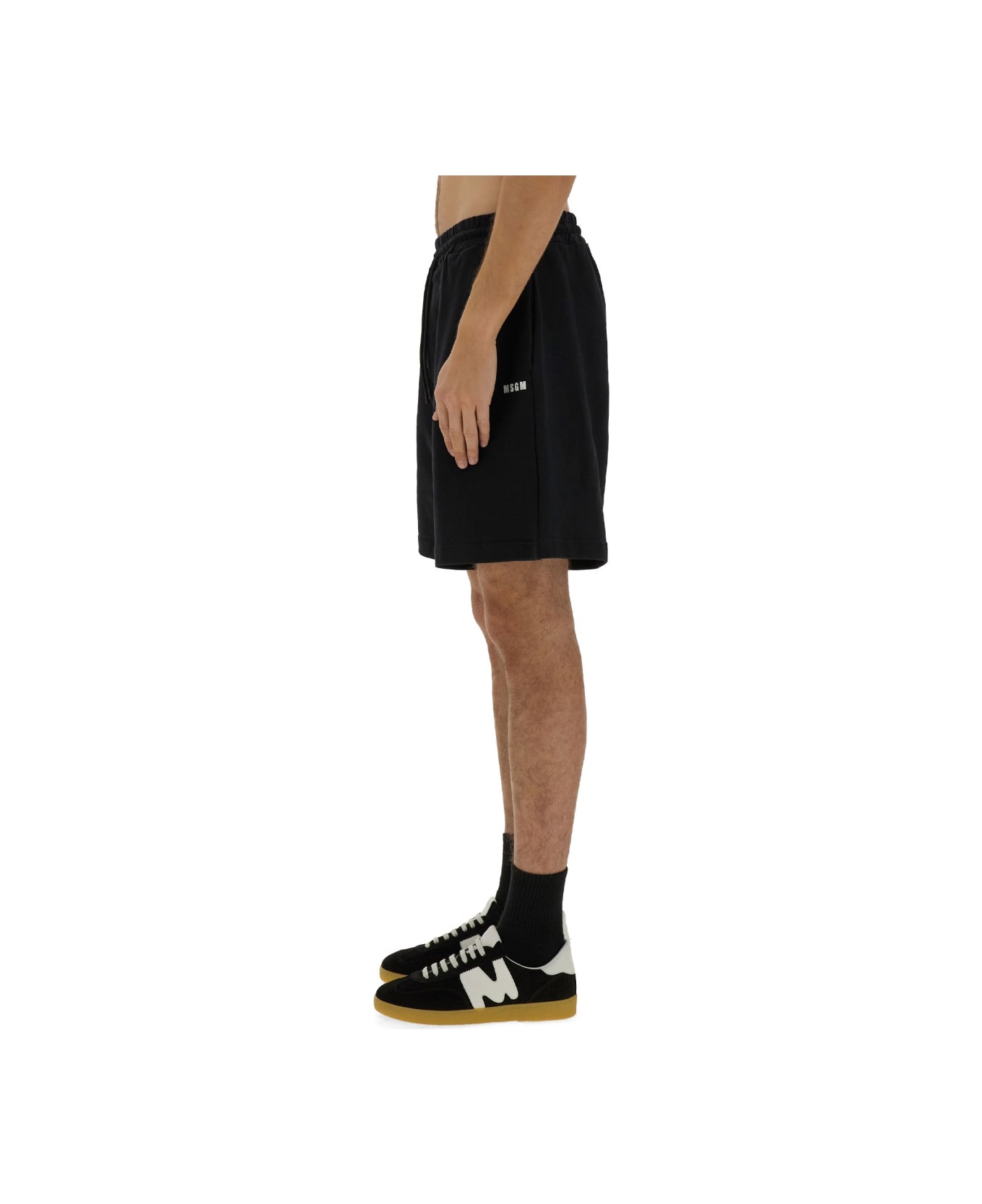 MSGM Shorts With Micro Logo - BLACK