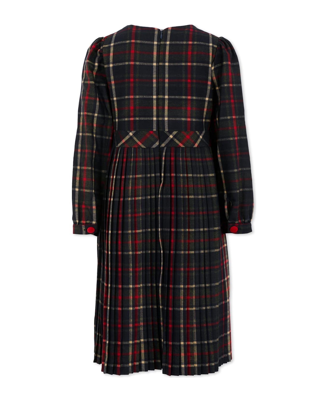 Patachou Blue Dress For Girl With Ruffles - Green ワンピース＆ドレス