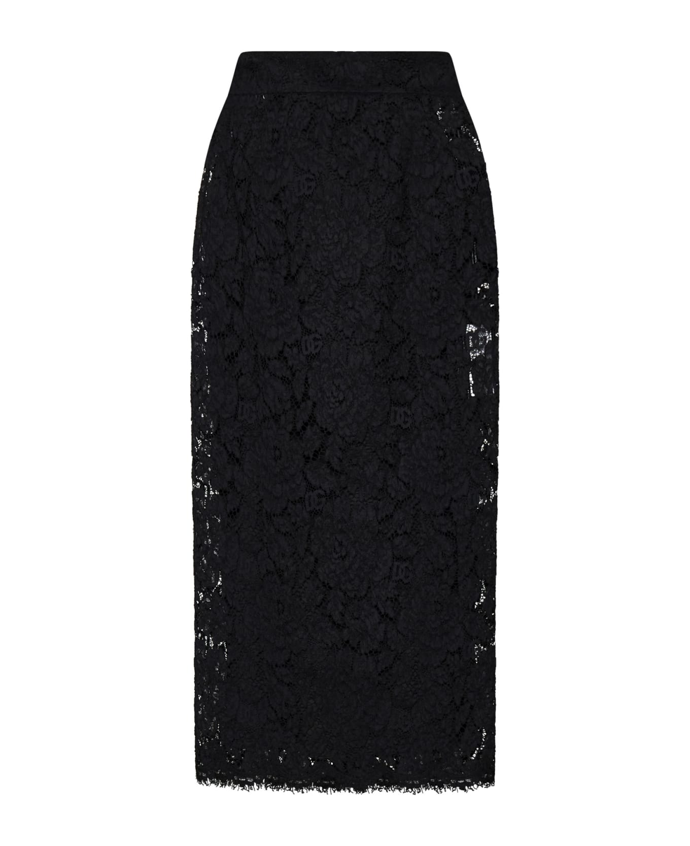 Dolce & Gabbana Midi Lace Pencil Skirt - Black