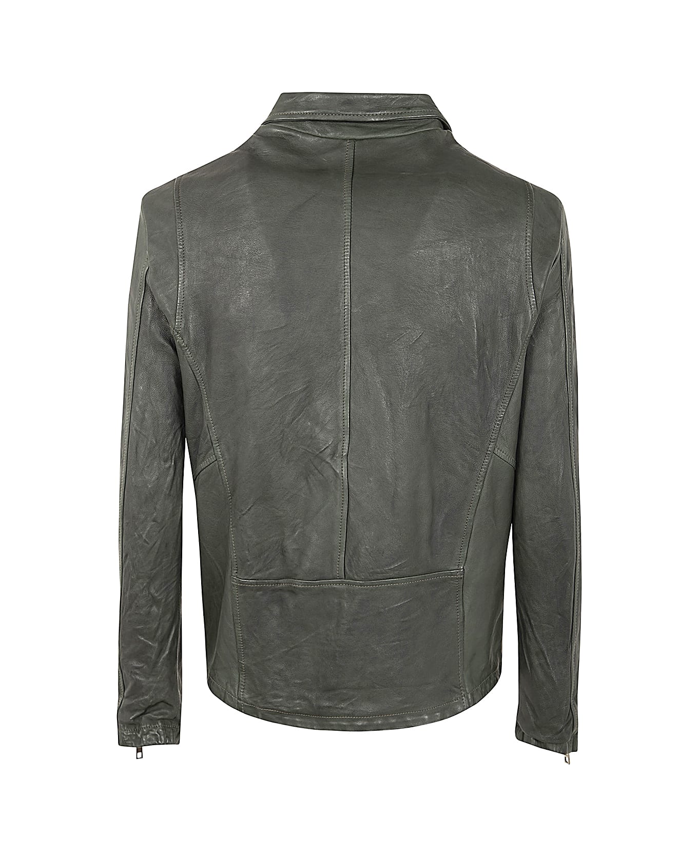 Giorgio Brato Eco Sheepskin Biker Jacket - Poplar