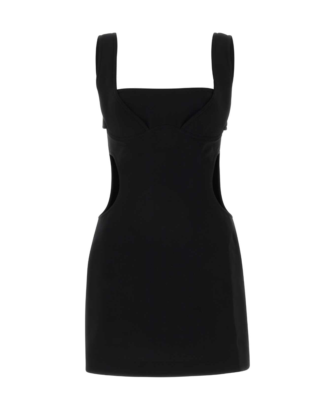 Marine Serre Black Polyester Blend Mini Dress - Black ワンピース＆ドレス