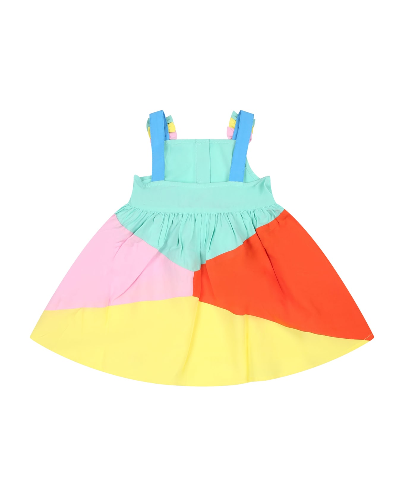 Stella McCartney Kids Green Dress For Baby Girl With Bows - Multicolor