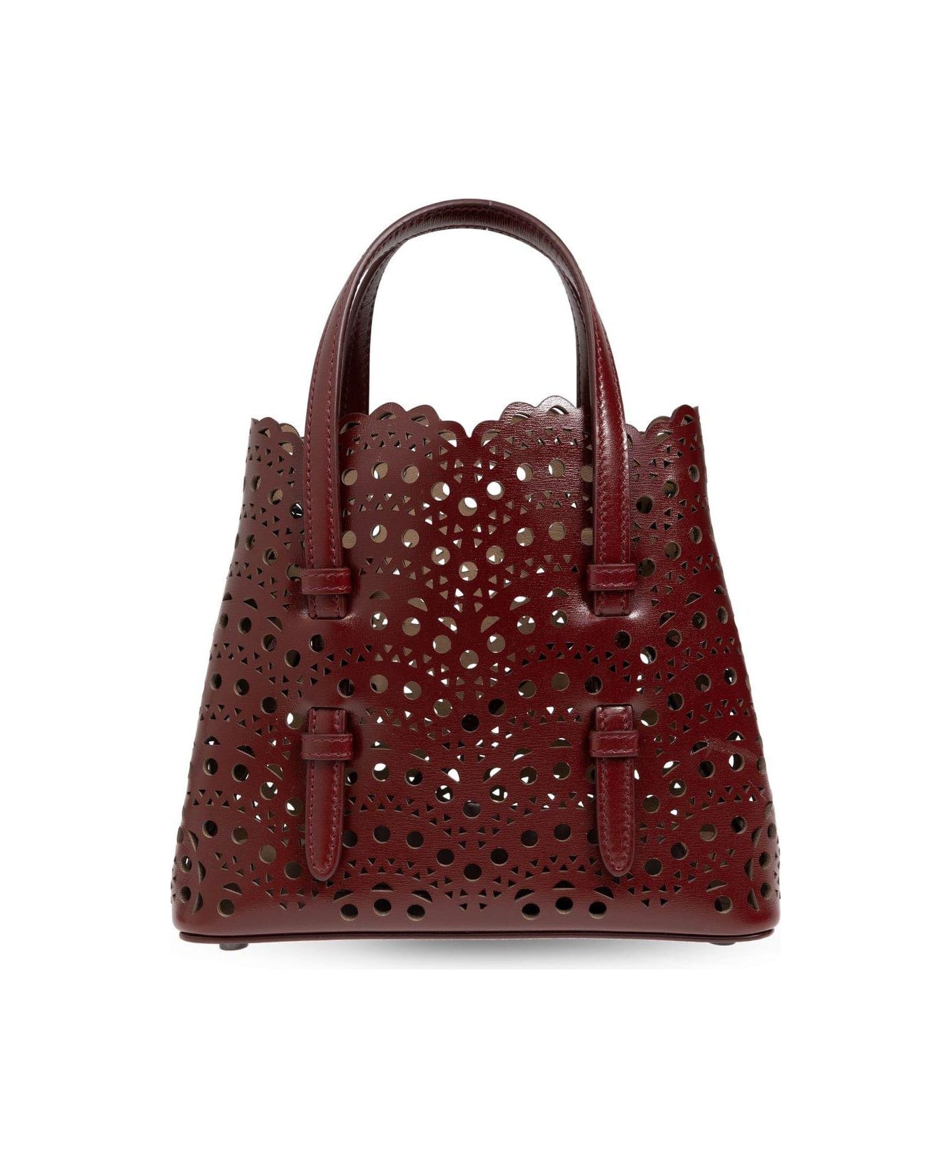 Alaia Mina 20 Small Tote Bag - Rouge Grenat