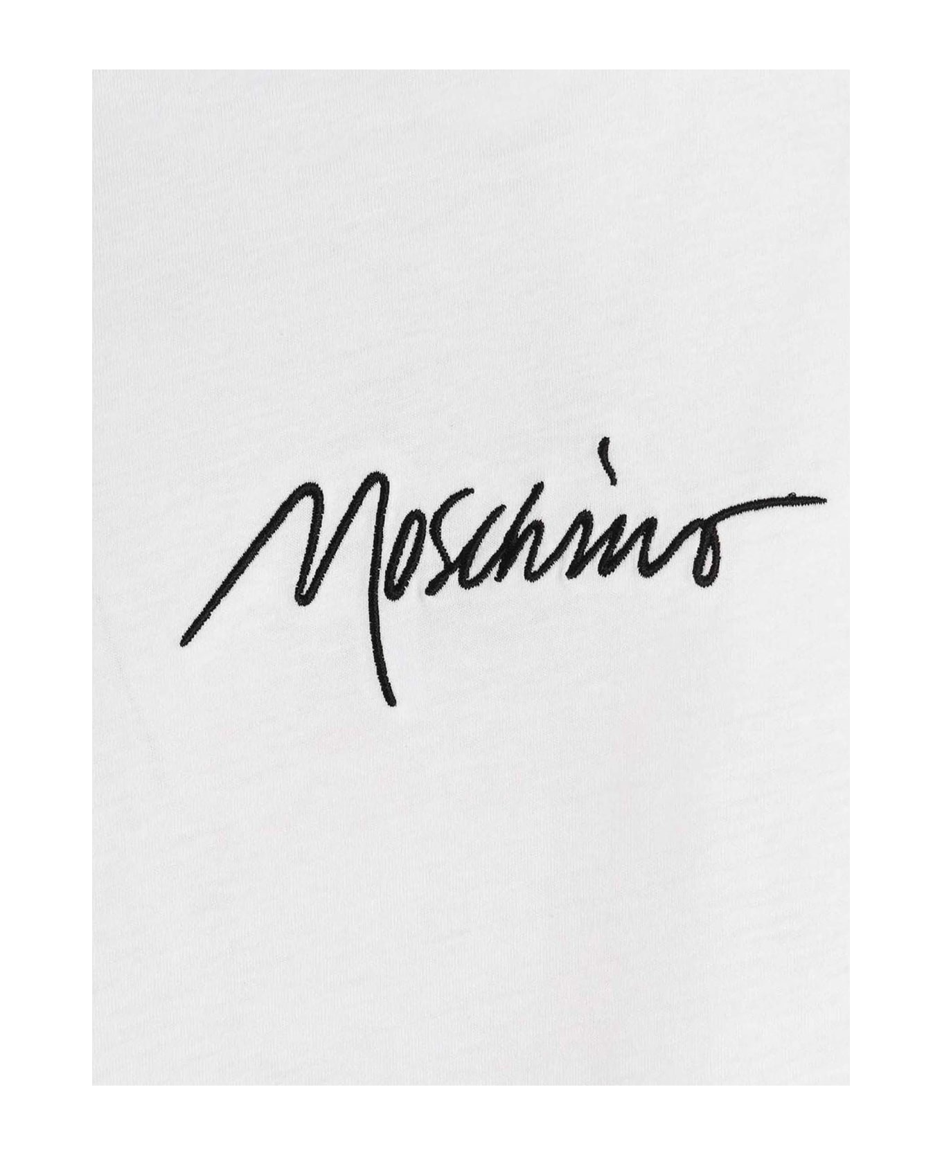 Moschino Logo Embroidery T-shirt - Bianco シャツ