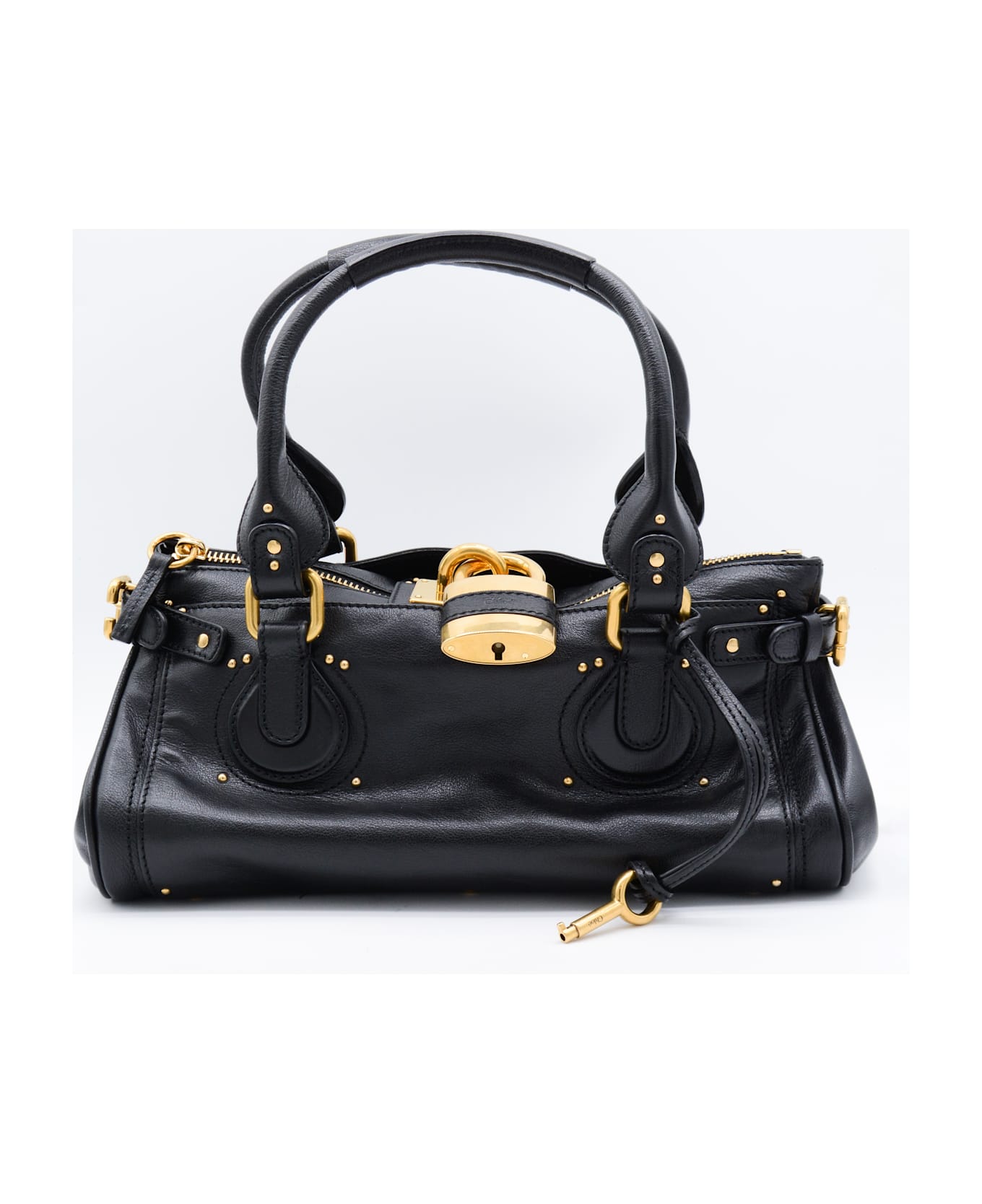 Chloé Black Leather Paddington Shoulder Bag - BLACK
