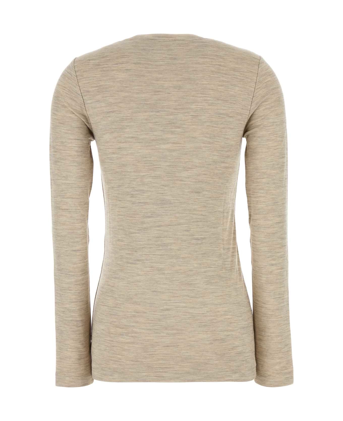 Loewe Melange Sand Stretch Wool Top - SOFTWHITE