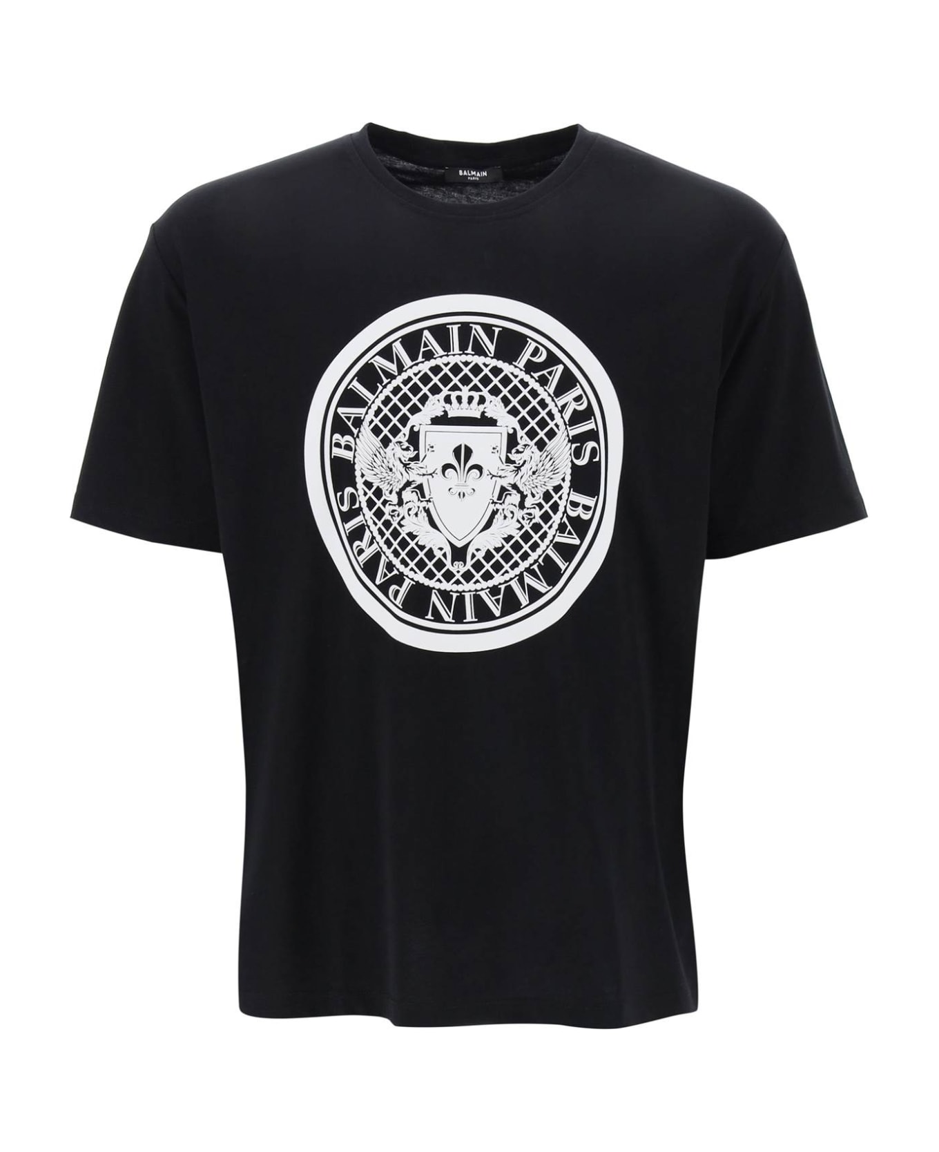 Balmain Logo Medallion T-shirt - Black