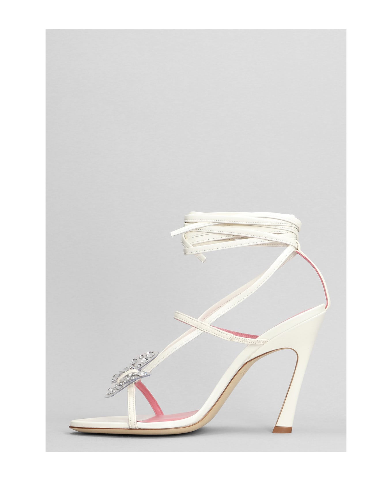 Blumarine Butterfly 111 Sandals In White Leather - white サンダル