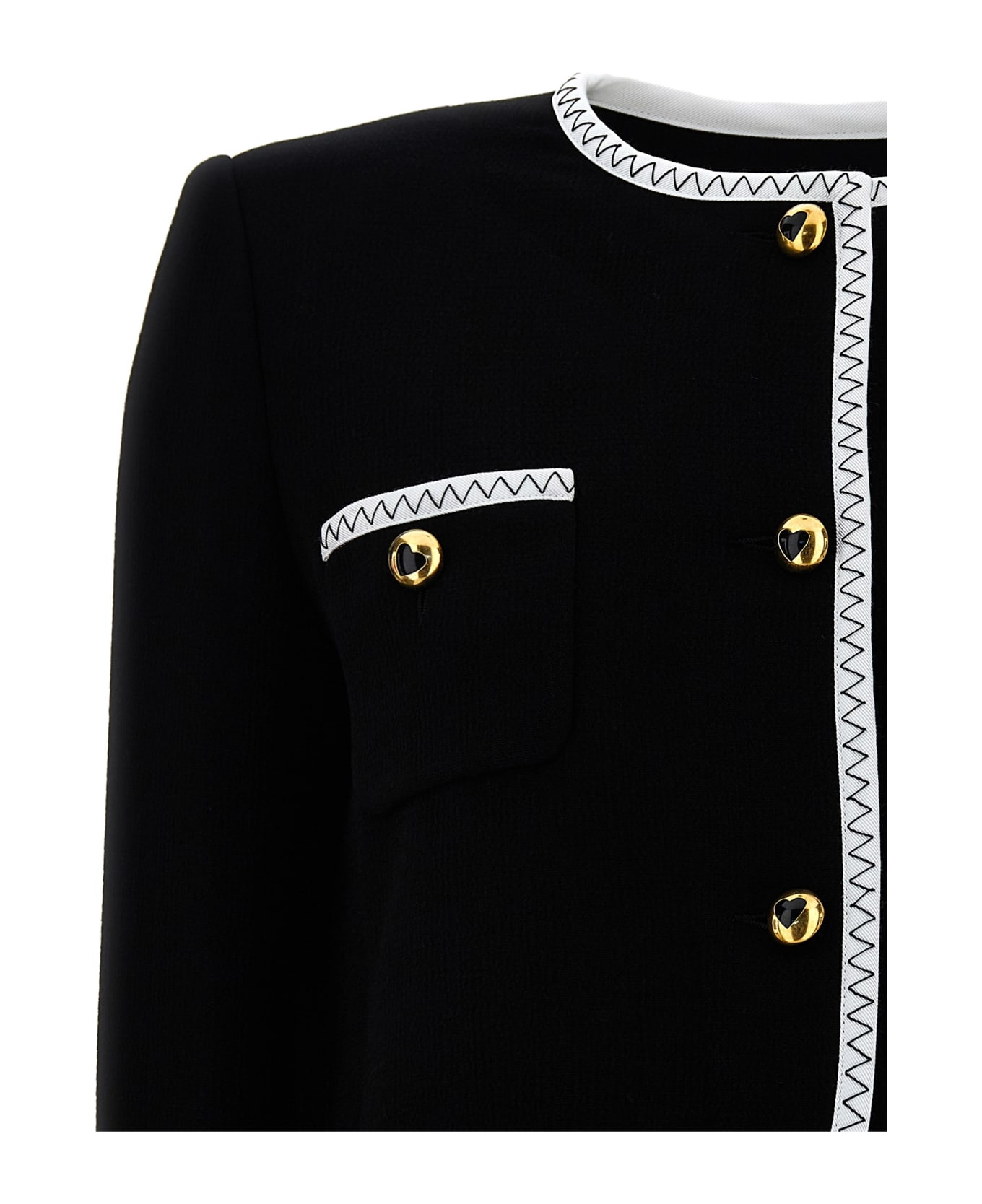 Moschino Crepe Short Jacket - White/Black