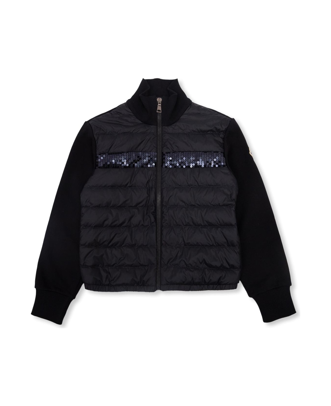 Moncler Enfant Sweatshirt With Quilted Panel - Blu