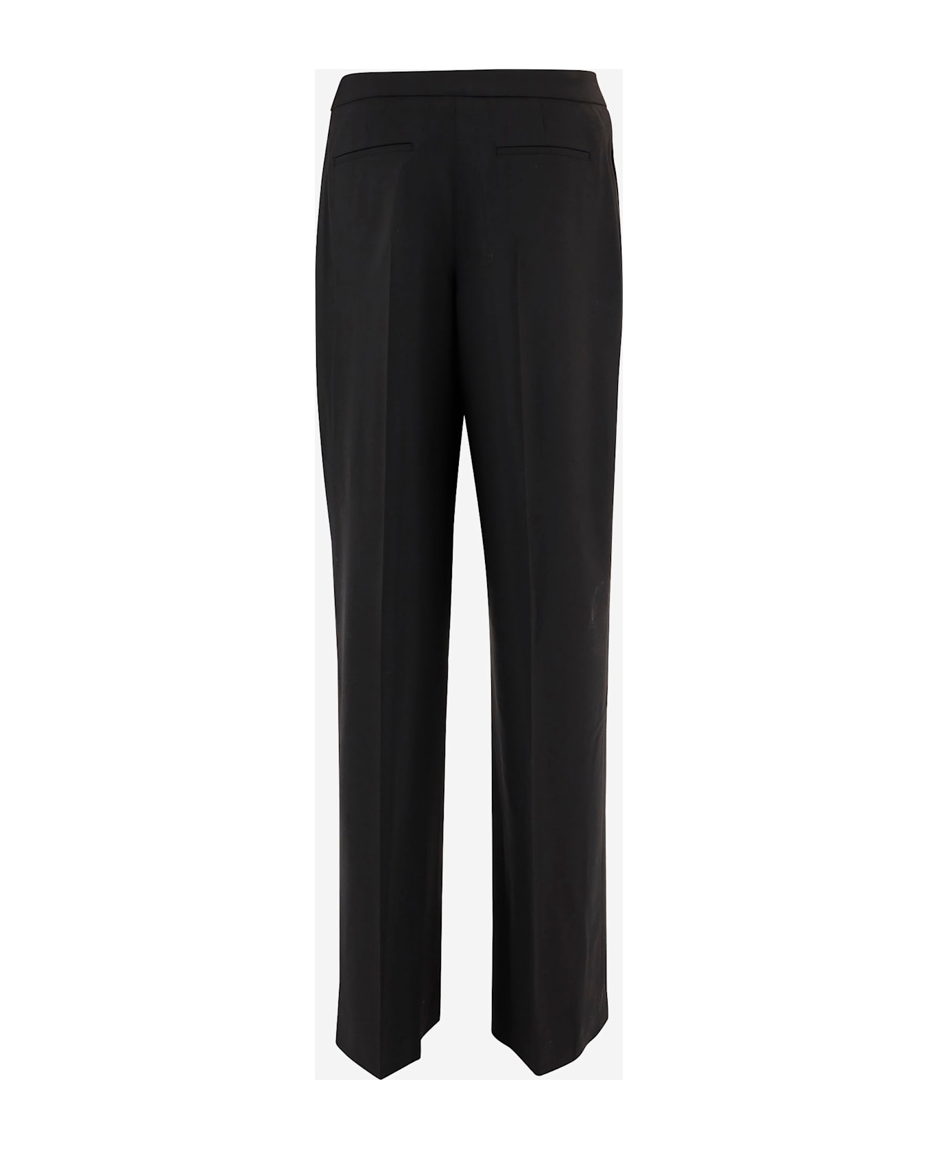 Tory Burch Black Stretch Wool Wide-leg Pant - BLACK