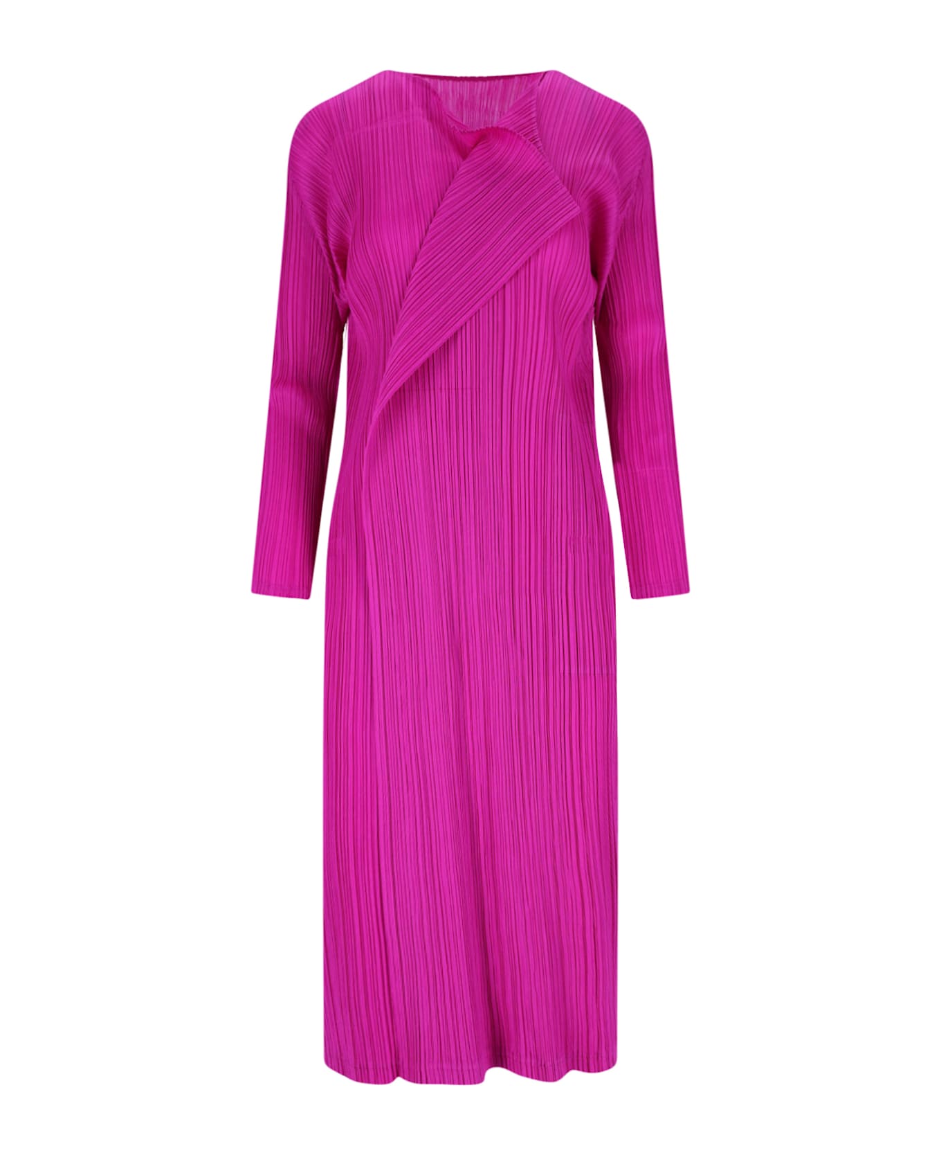 Pleats Please Issey Miyake 'light Wave' Pleated Midi Dress - PINK