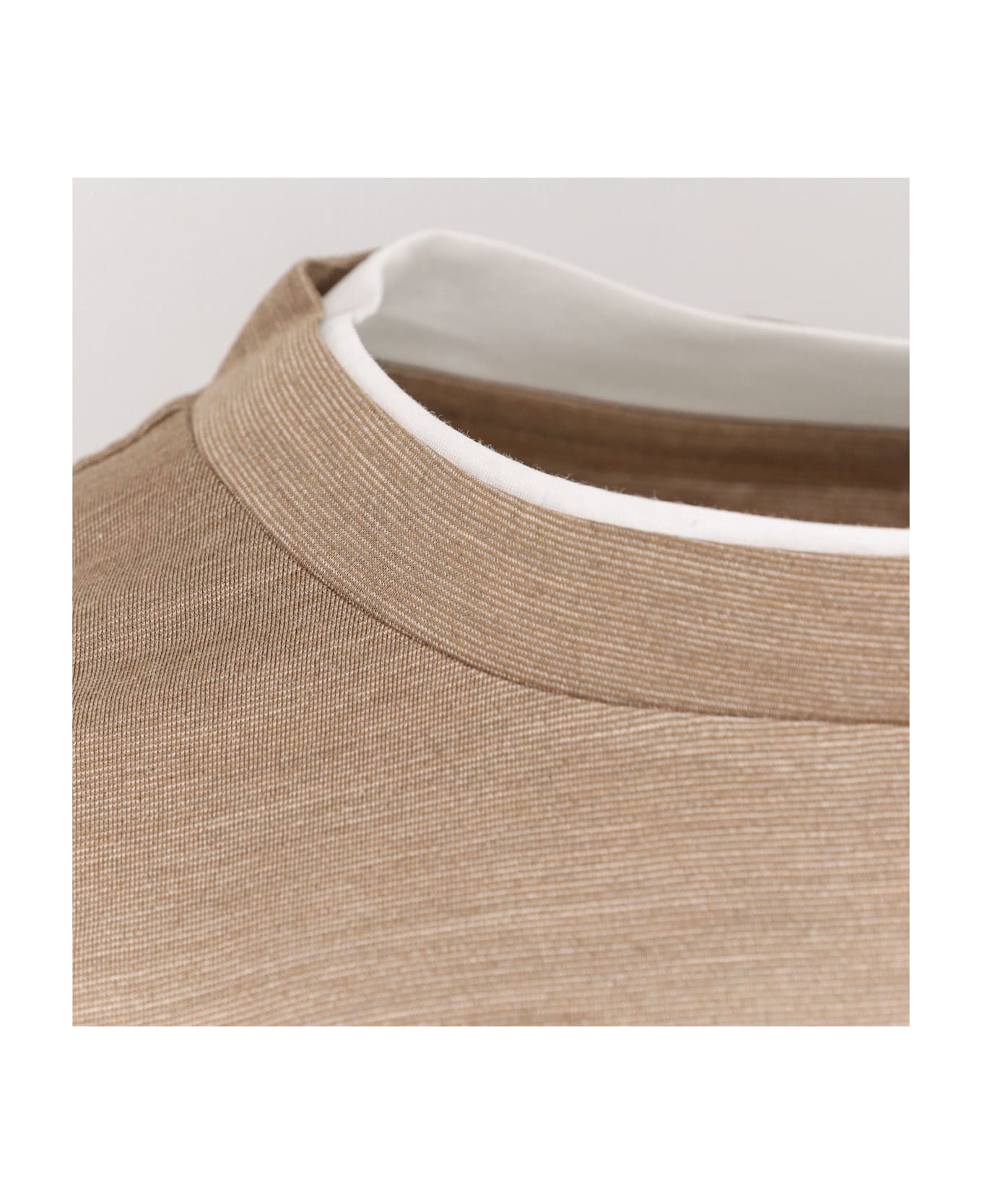 Hugo Boss Cotton And Silk T-shirt - Brown