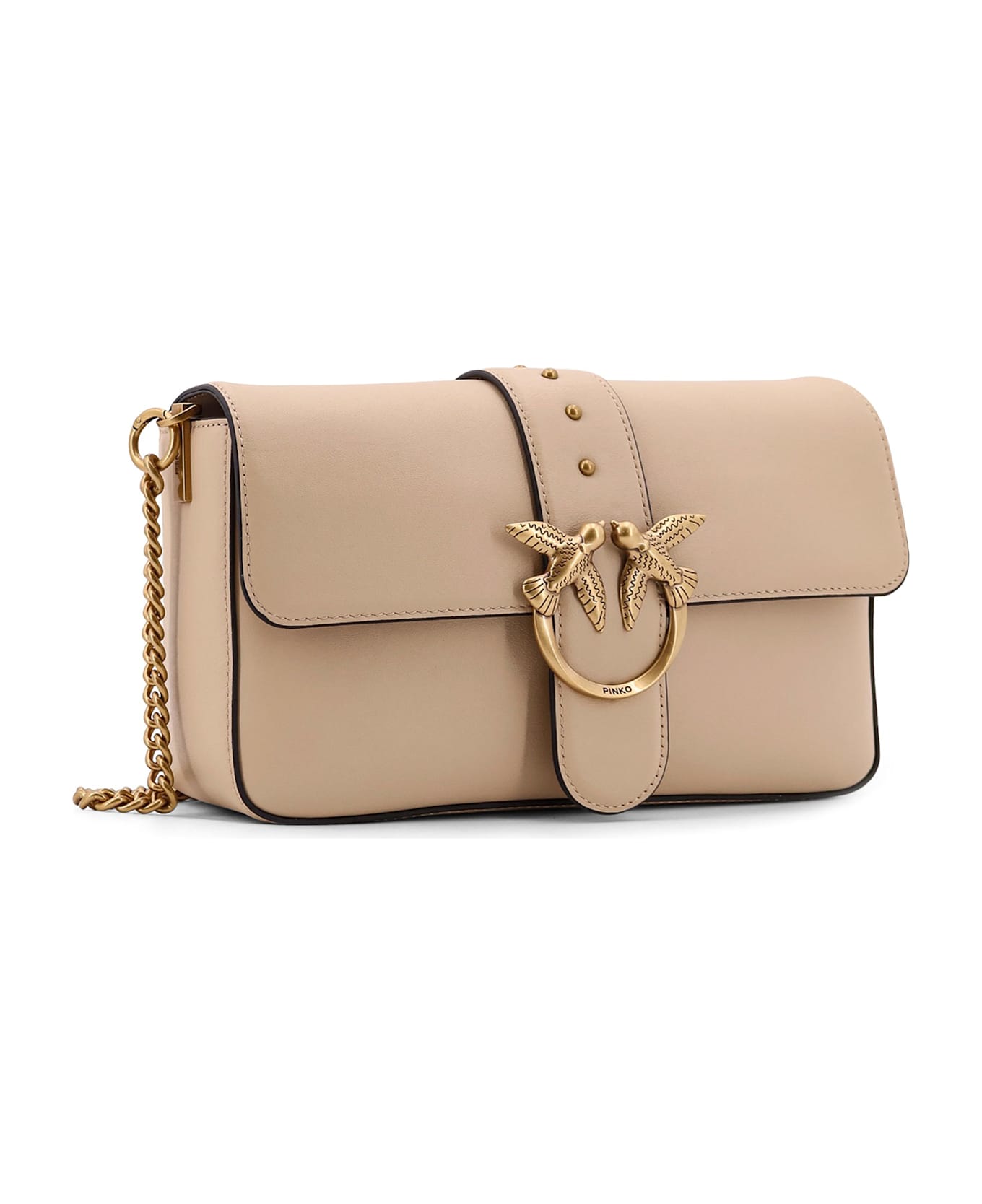 Pinko Love One Classic Shoulder Bag - Beige