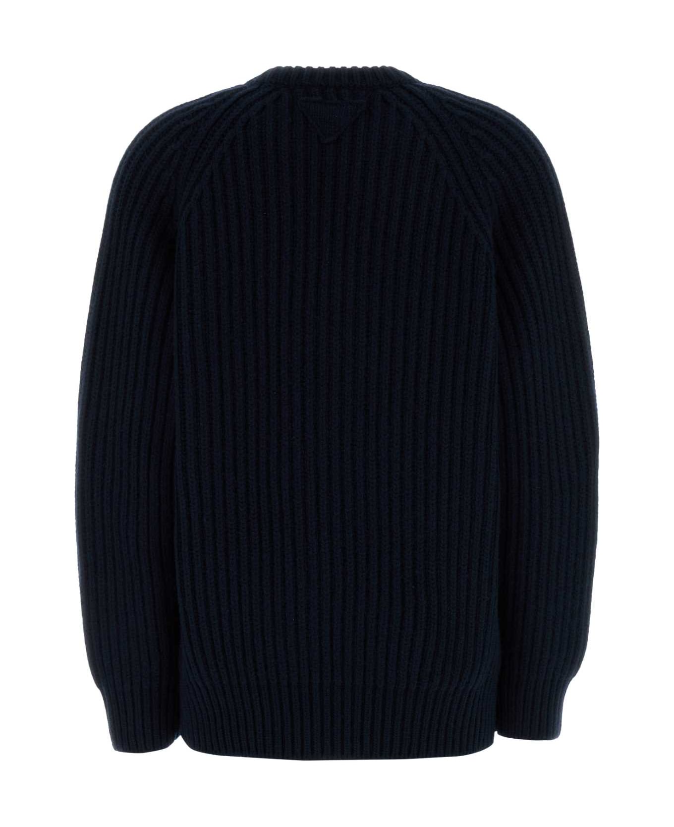 Prada Dark Blue Wool Blend Sweater - BLEU