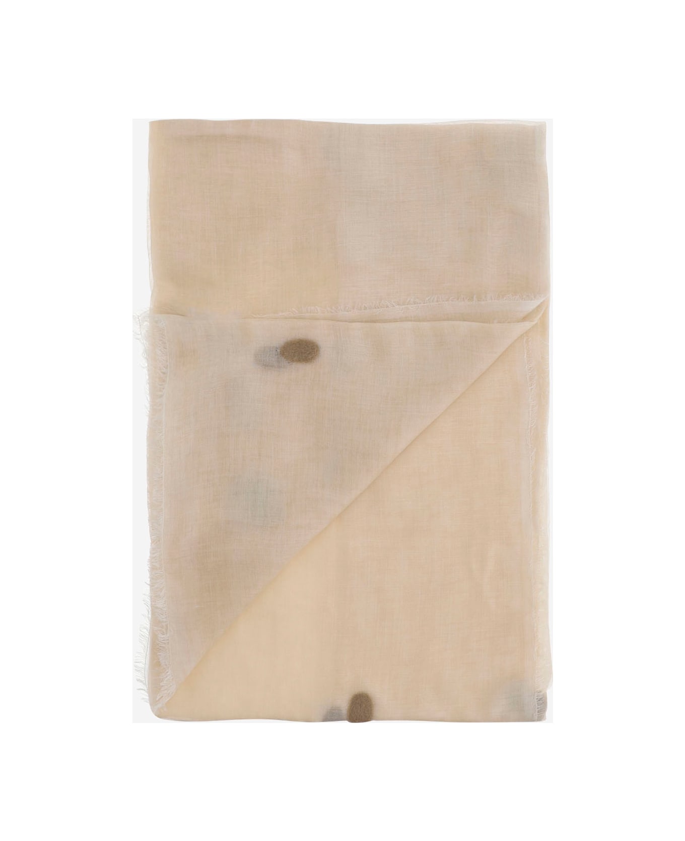 Faliero Sarti New Bonghino Silk Blend Scarf With Polka Dot Pattern - Beige