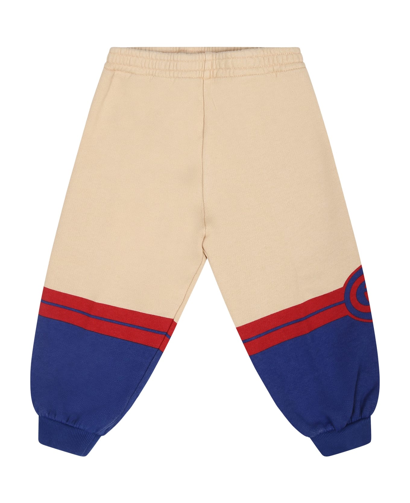 Gucci Ivory outlook trousers For Baby Boy With Print And Logo - Ivory