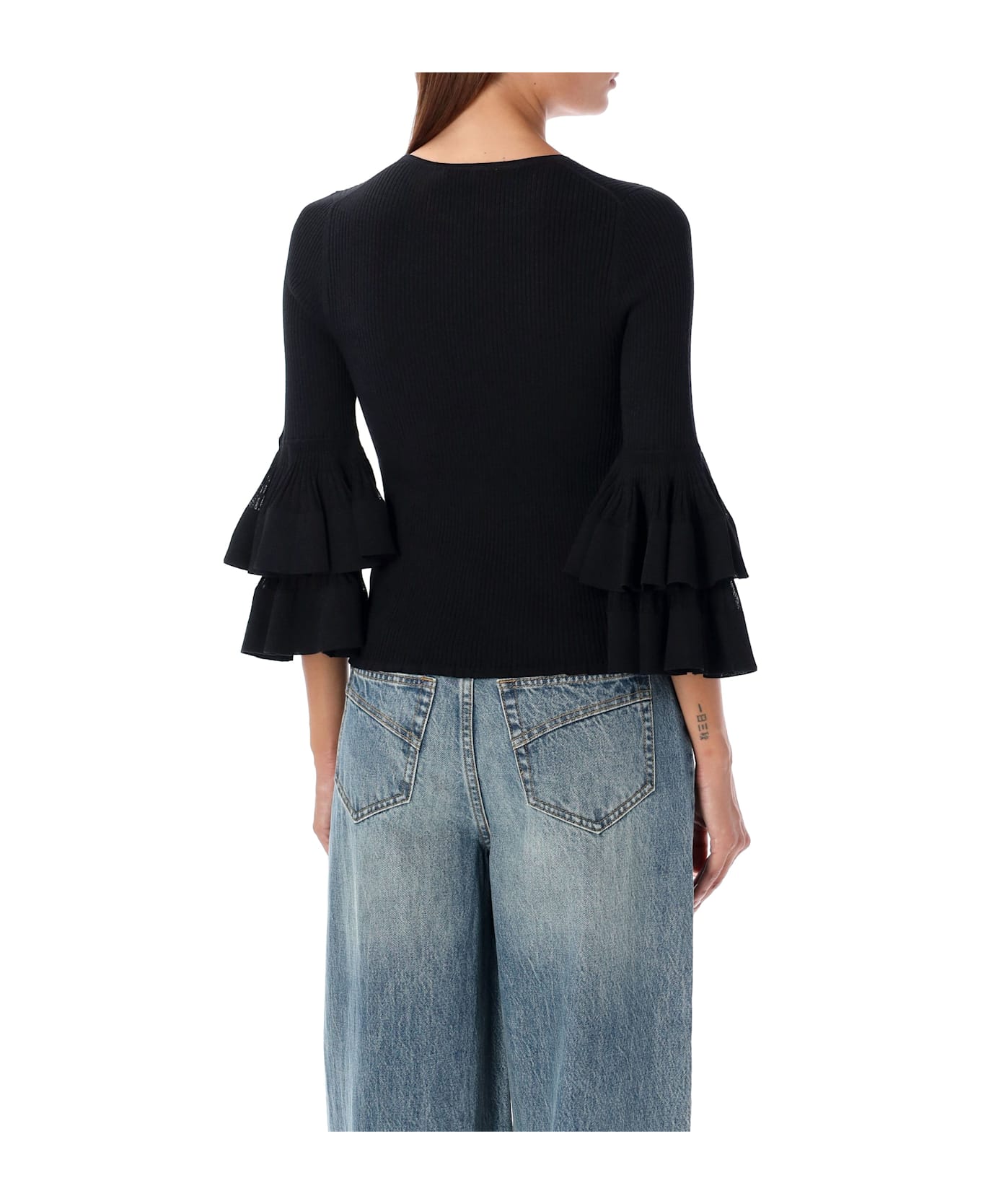 Zimmermann Ruffle Knit - BLACK