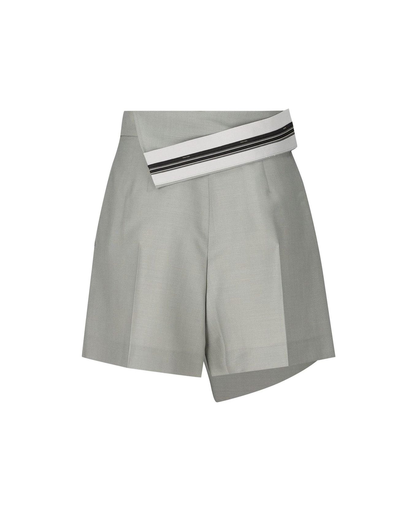 Fendi Asymmetrical Layered Shorts - Grey