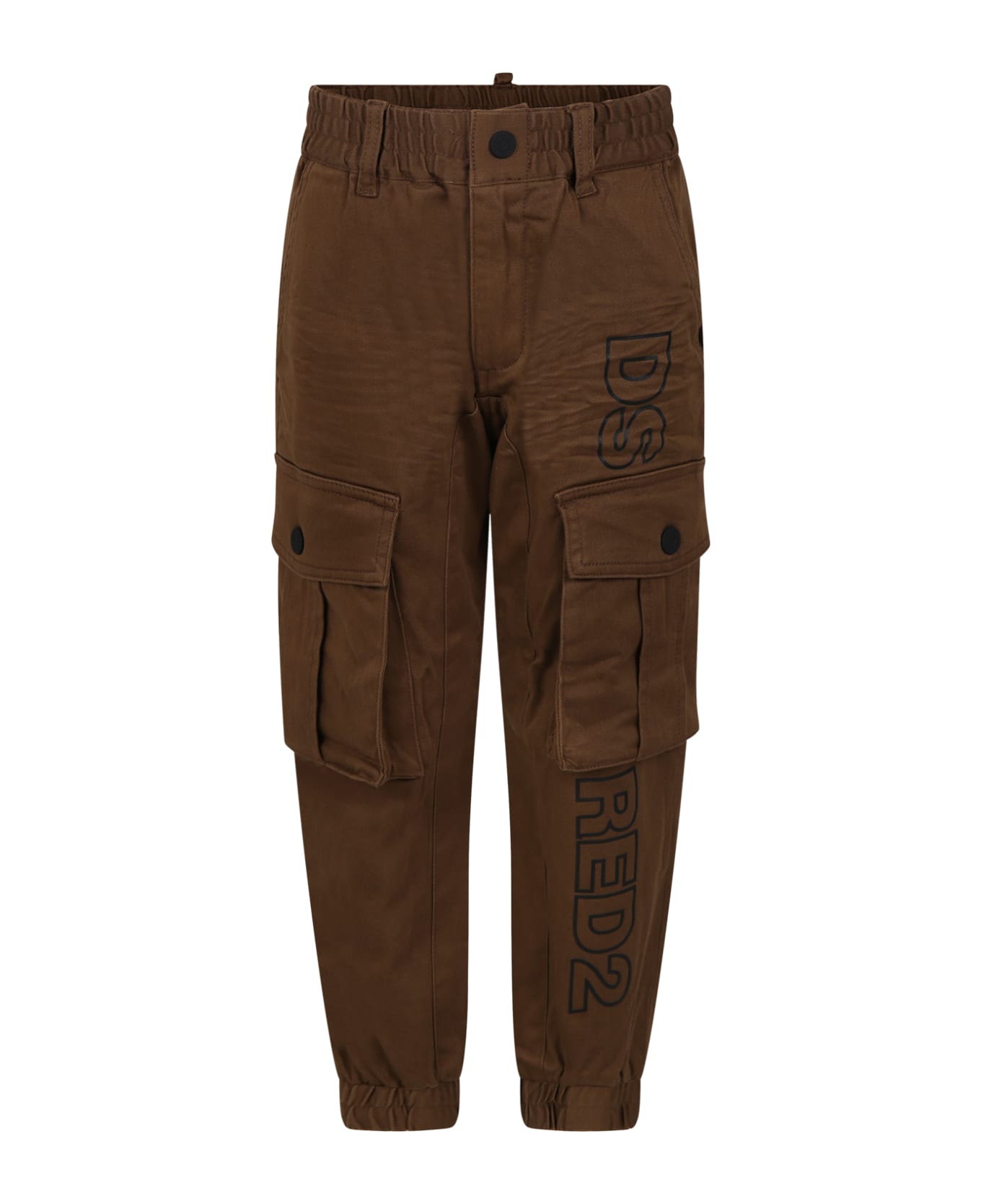 Dsquared2 Brown Trousers For Boy With Logo - Brown ボトムス