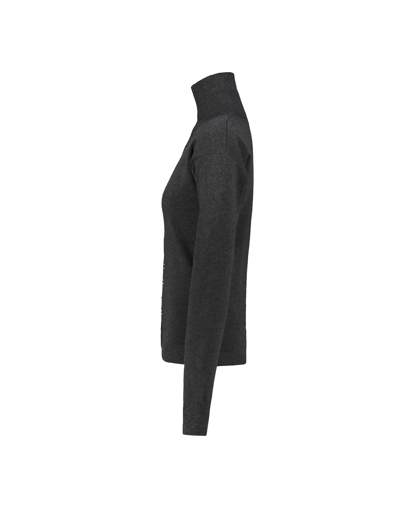 Lemaire Buttoned Fitted Cardigan - Anthracite Melange