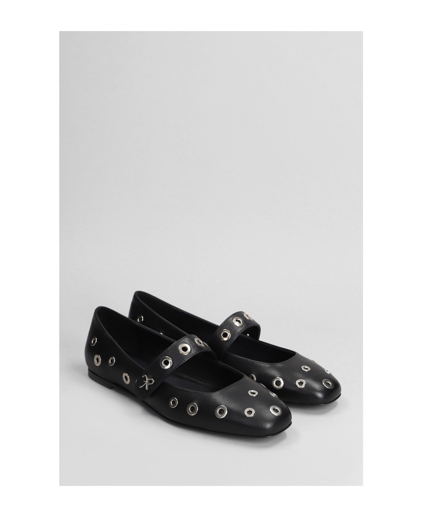 Roberto Festa Rock Ballet Flats In Black Leather - black