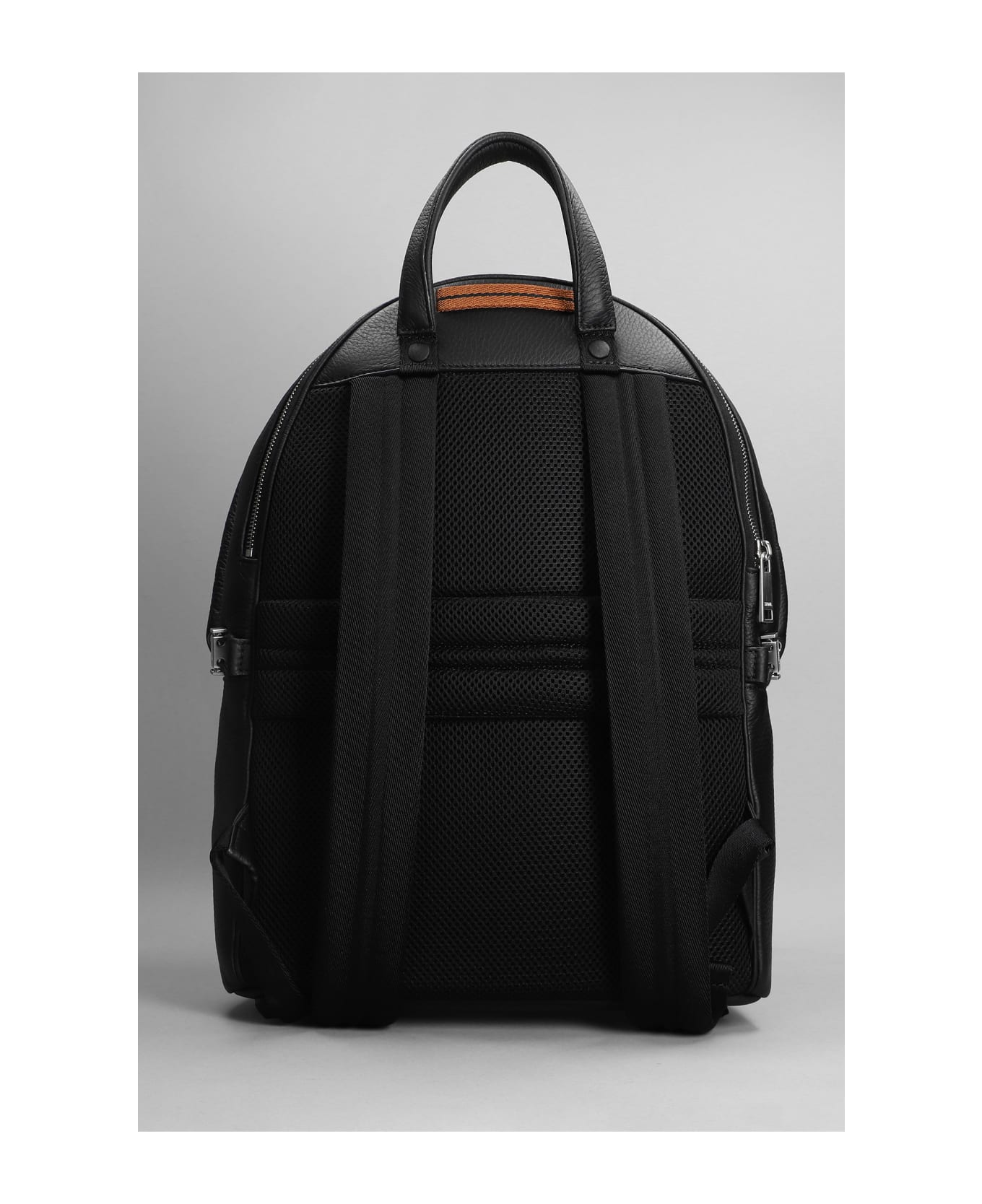 Zegna Backpack In Black Leather - black