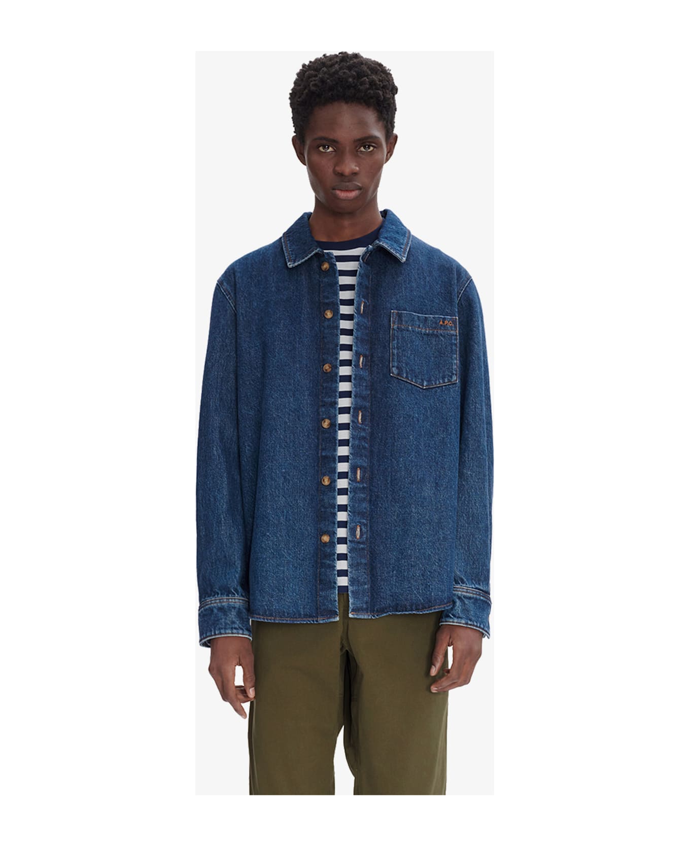 A.P.C. Surchemise Vittorio Brodee - Ial Indigo Delave