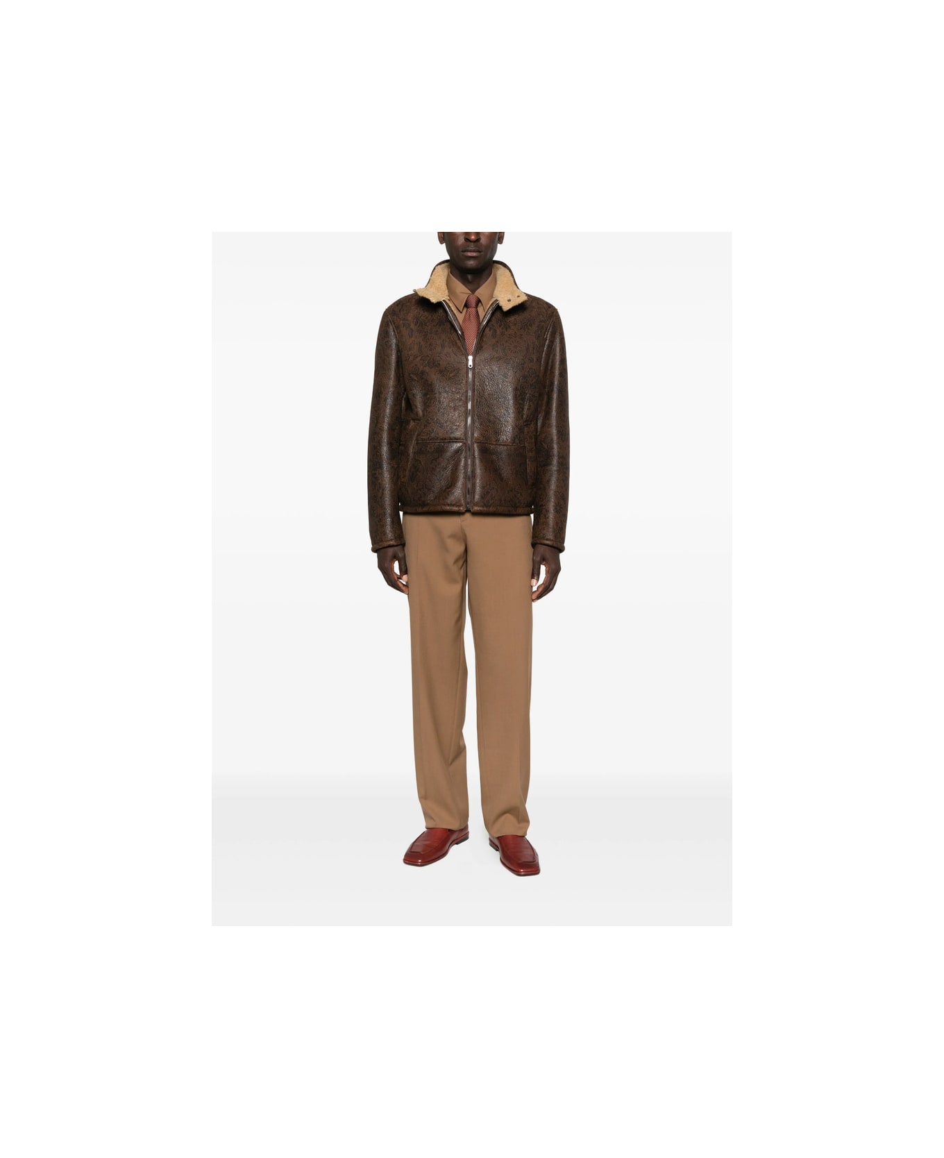 Etro Leather Outerwear - BROWN