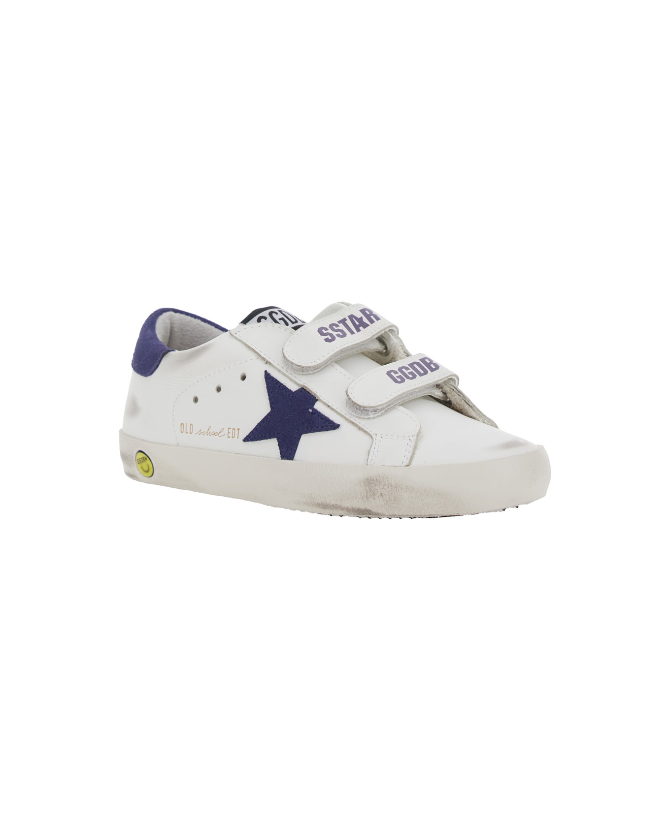 Golden Goose 'old School' White Low-top Sneakers With Side Star Patch In Leather Boy - White